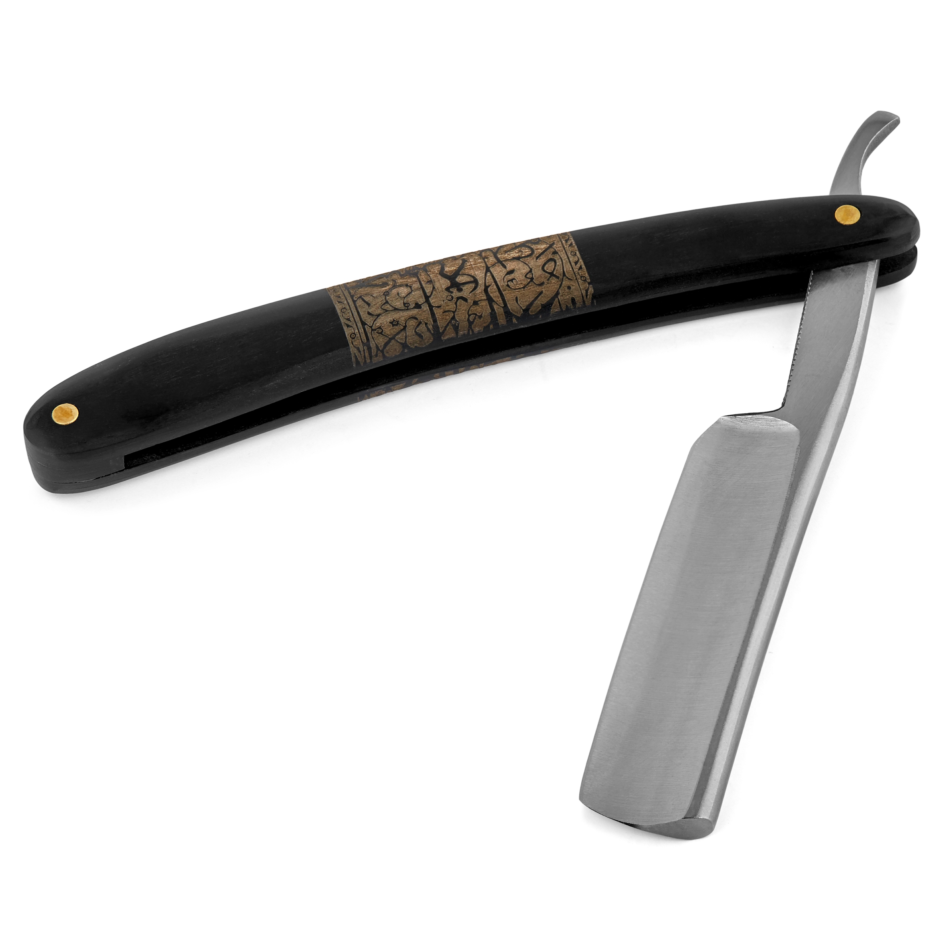Ebony Wood Carved Straight Razor  - 3