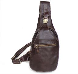 Dark Brown Single Strap Leather Shoulder Bag
