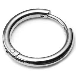 Silver-Tone Steel Hoop Earring