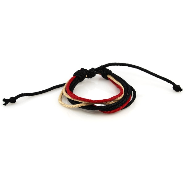 Sort/Rødt Snorarmbånd - 2