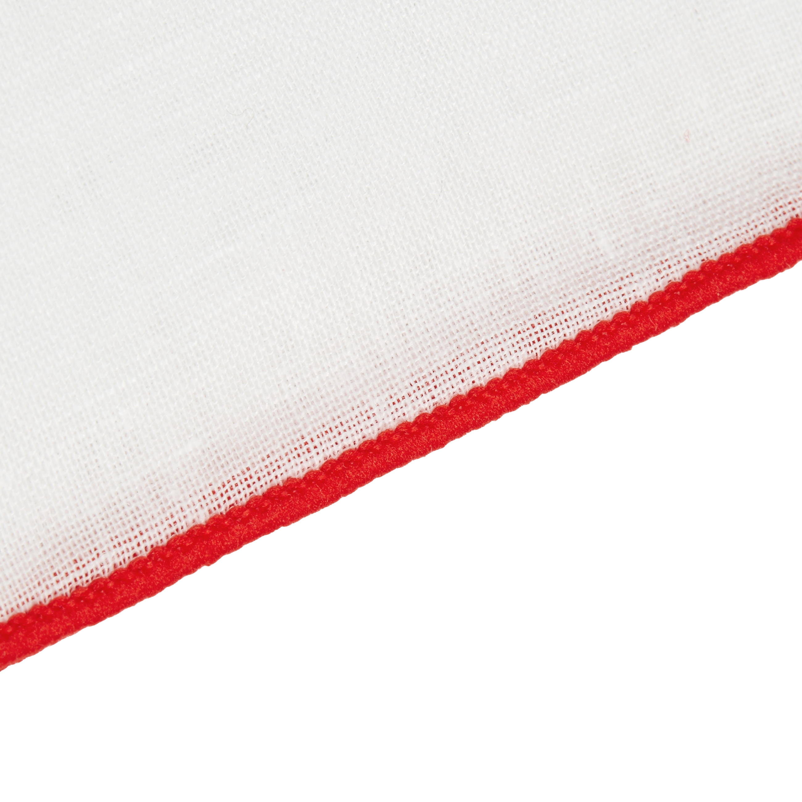Weißes Einstecktuch Mit Roten Rändern - 2