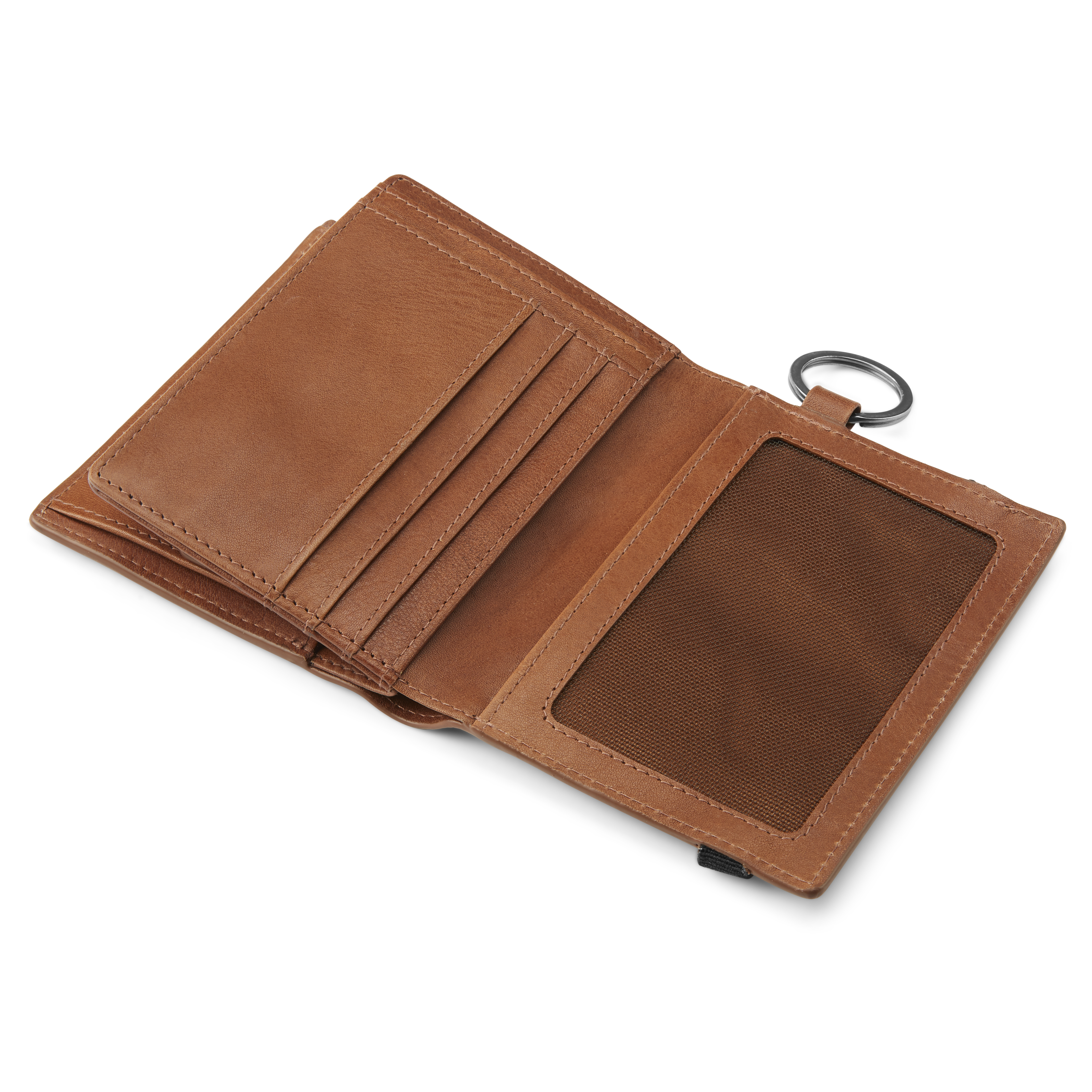 Portefeuille en cuir brun anti-RFID avec porte-clés Lonnie - 8