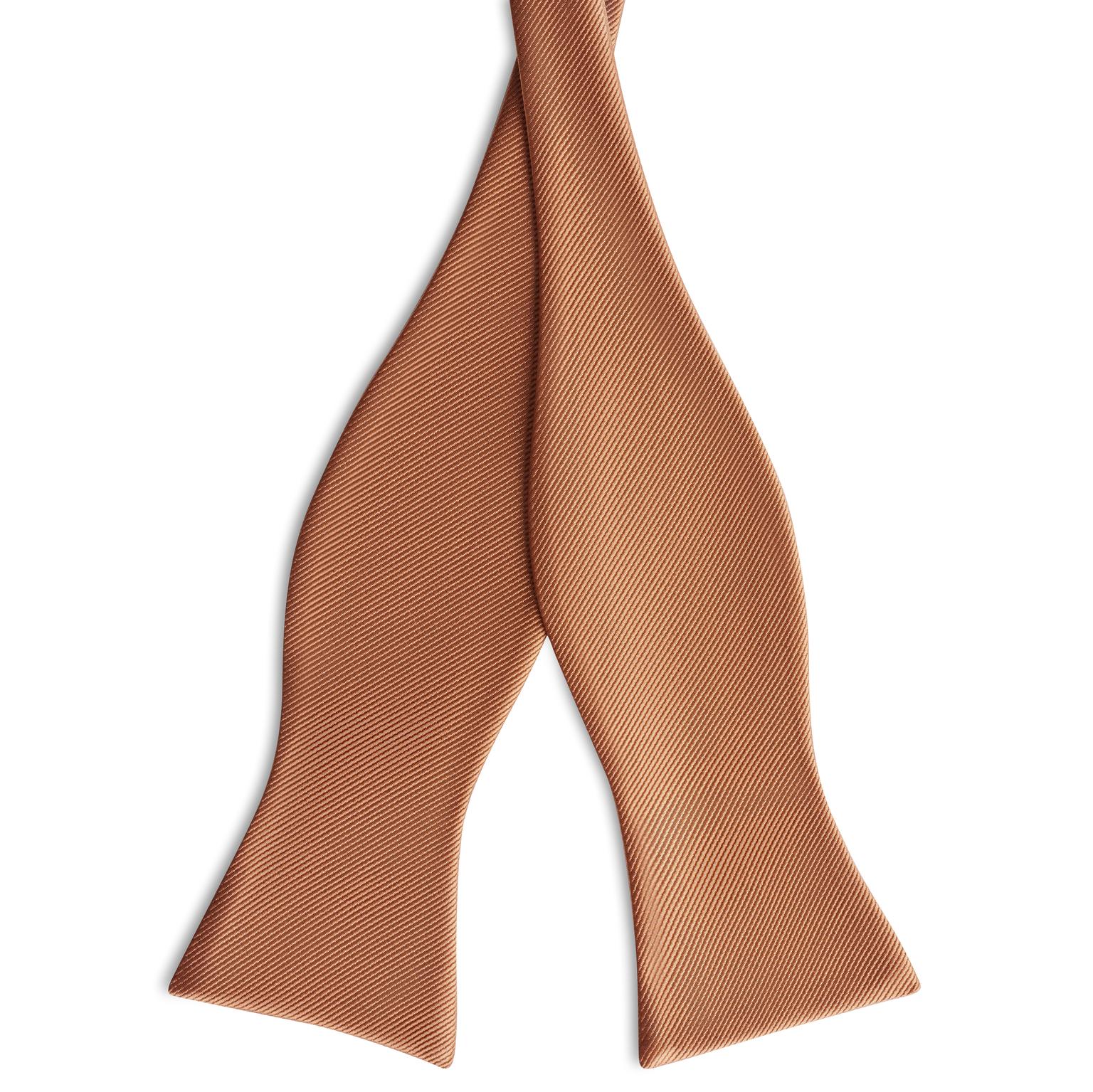 Nœud papillon à nouer couleur cognac en gros-grain Nœud papillon à nouer couleur cognac en gros-grain