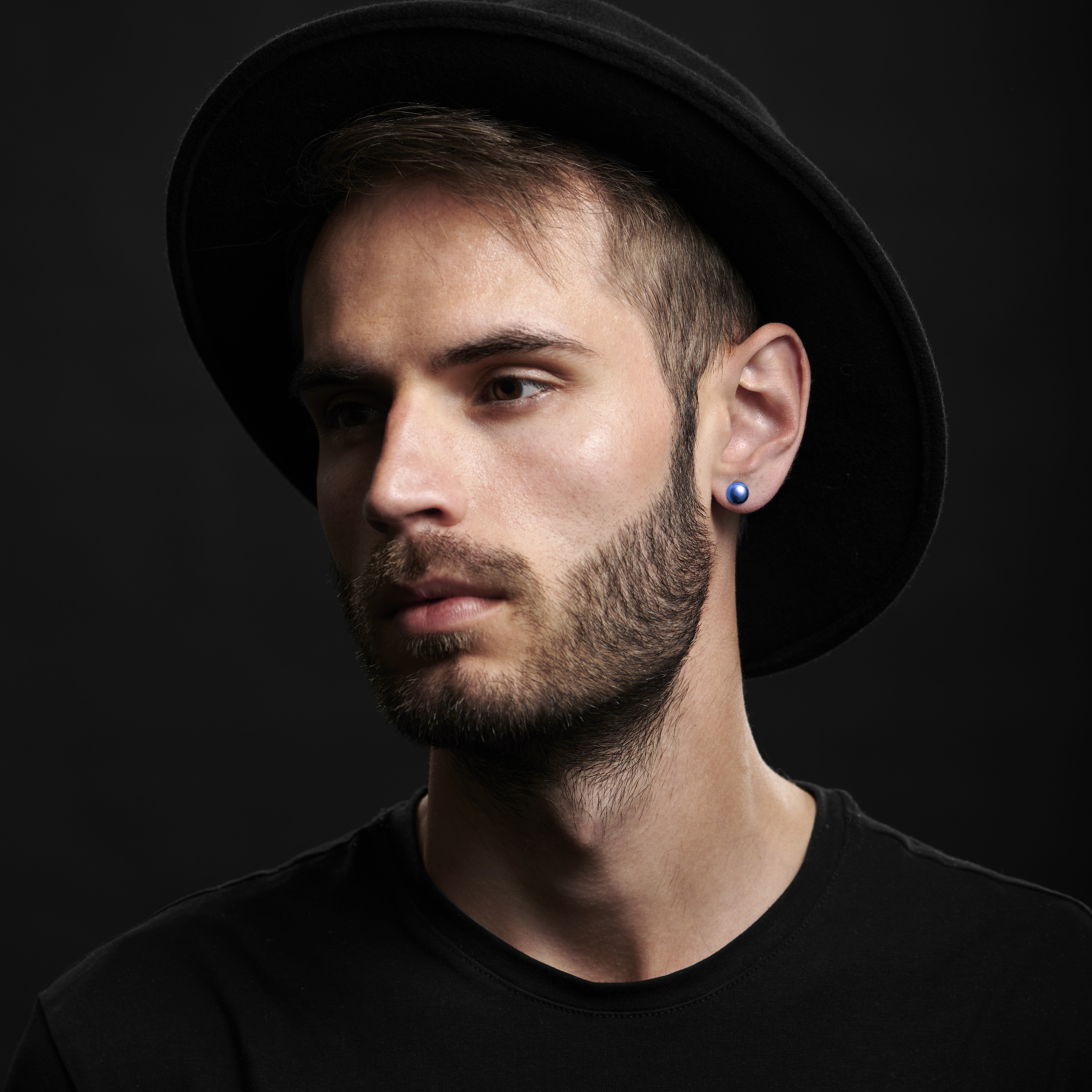 Sentio | Kerek kék sebészeti acél bedugós fülbevaló - 8 mm - 5