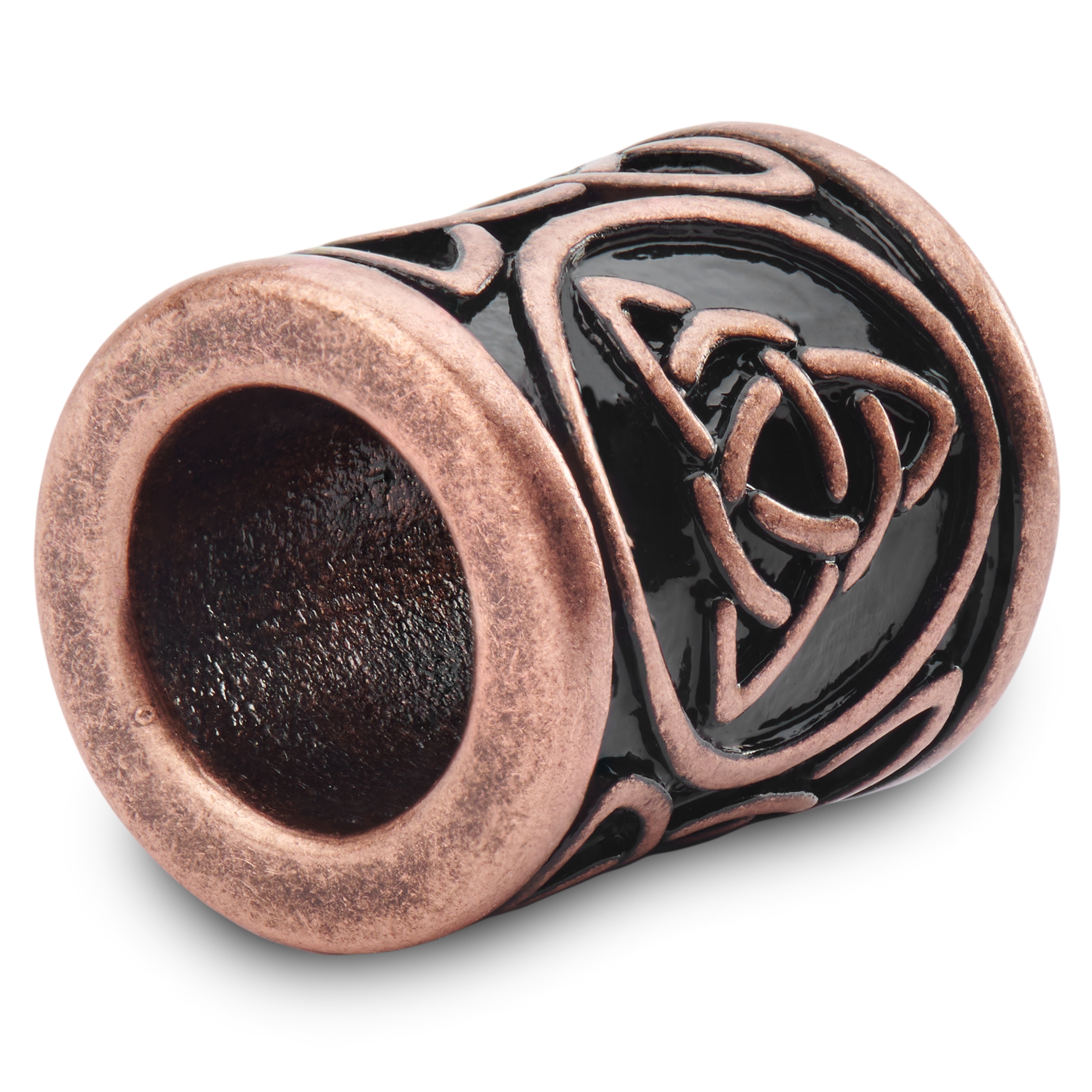 Bague de barbe en acier inoxydable couleur bronze a Motif Noeud Celtique En stock Trendhim