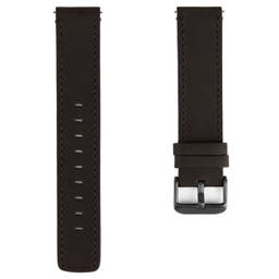 Bracelet de montre noir et gris gunmetal avec points de couture noirs