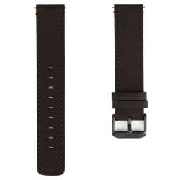 Black & Gunmetal Grey Watch Strap with Black Stitches