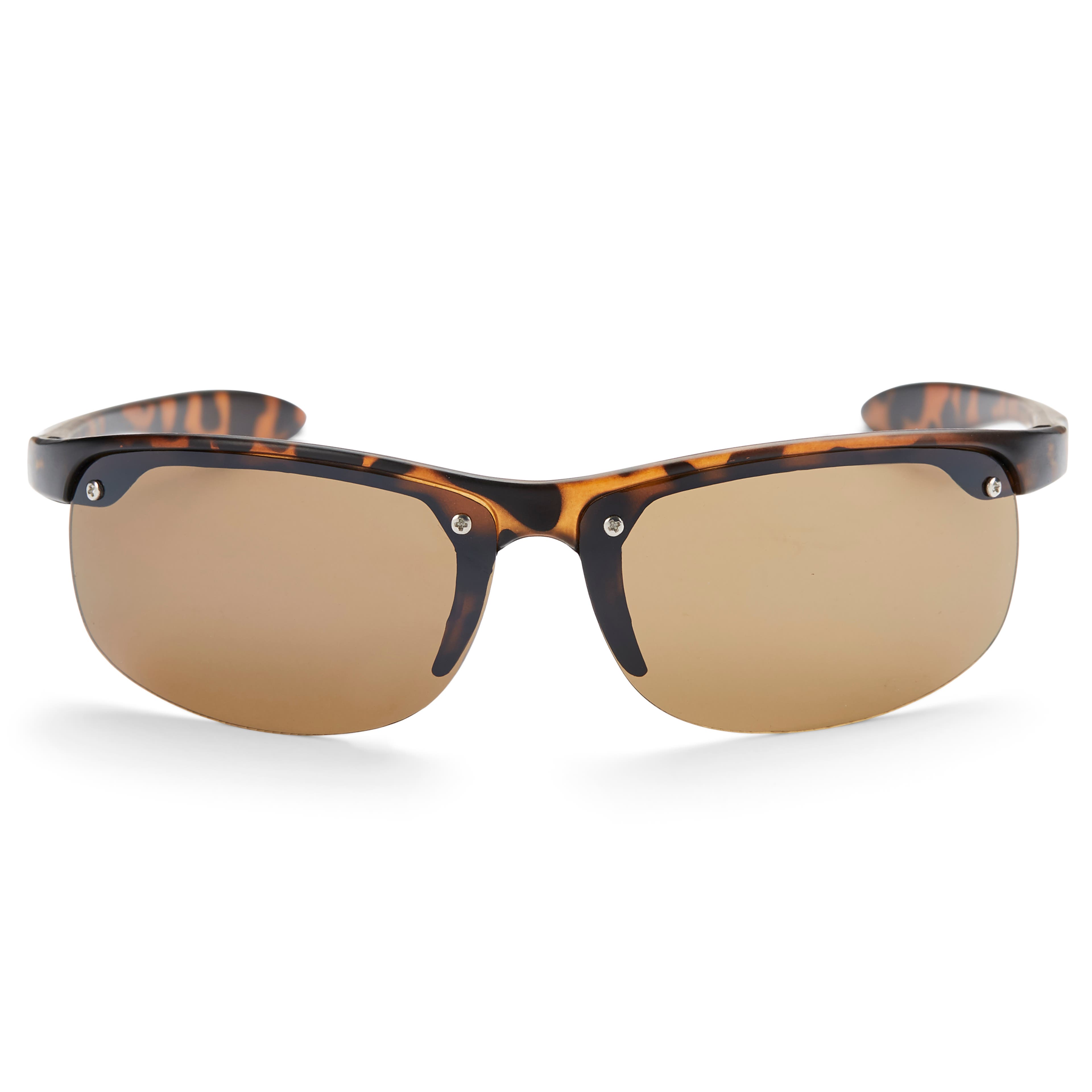 Tortoise Shell & Brown Wraparound Sports Sunglasses, In stock!