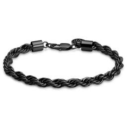 Essentials | 6 mm Gunmetal Black Rope Chain Bracelet