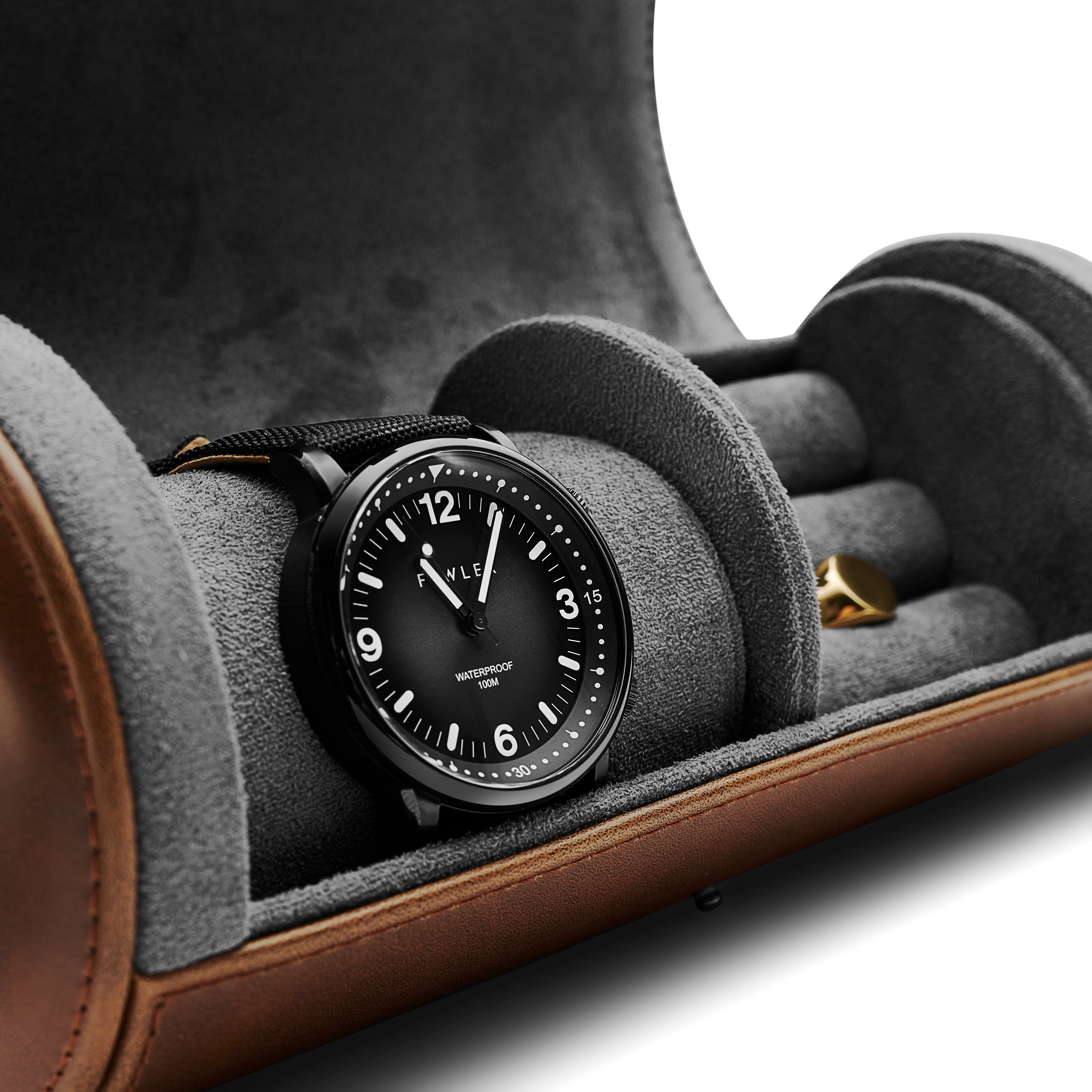 Braune Uhren- und Schmuckrolle - 4