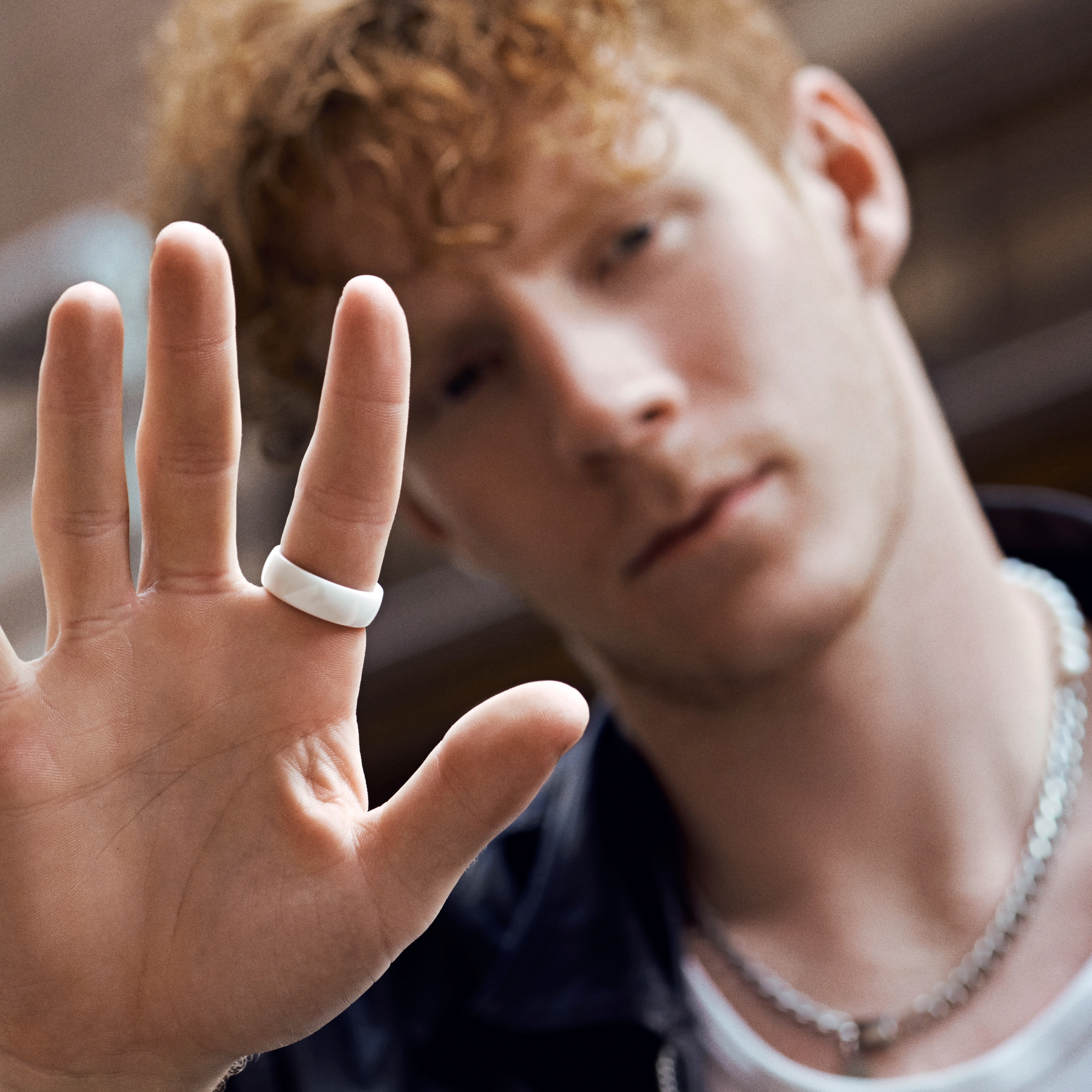 8 mm Polished White Ceramic Ring - 2