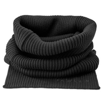 Black Soft Merino Wool Mix Urban Tube Scarf