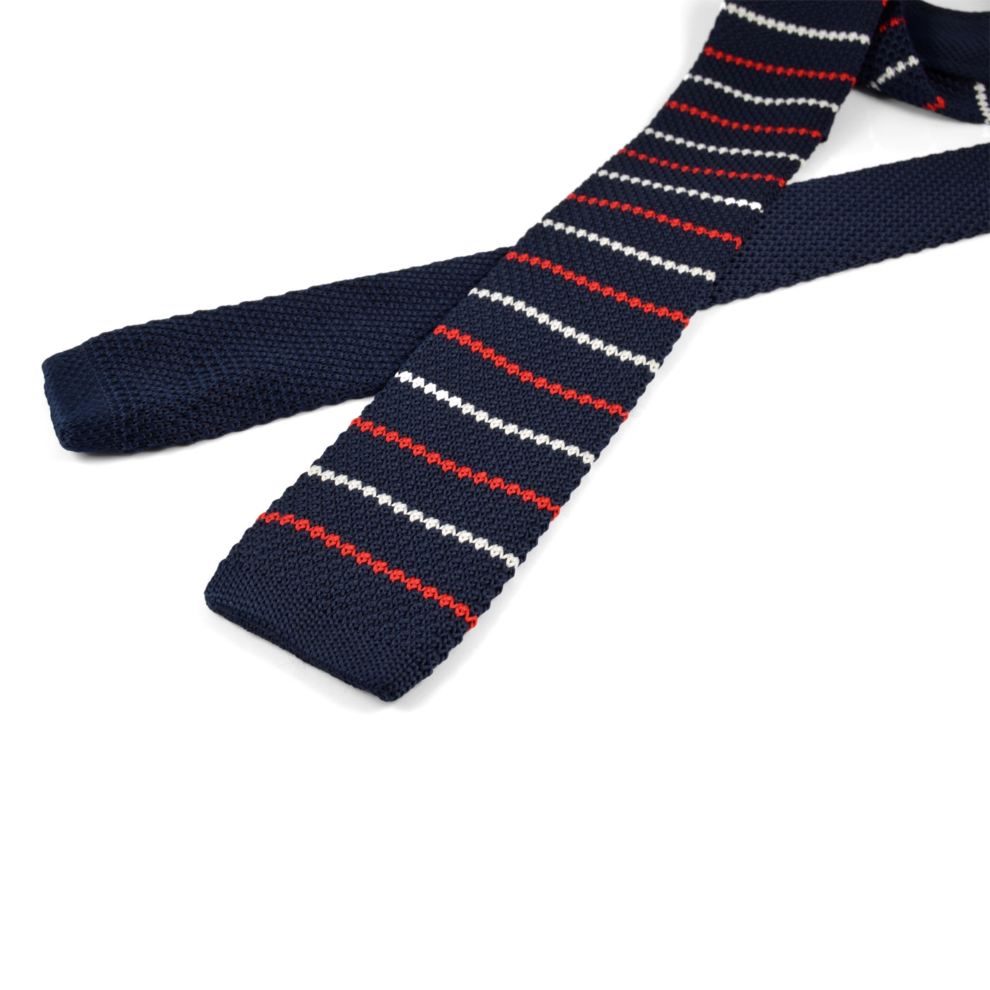 Тъмносиня плетена вратовръзка - 4