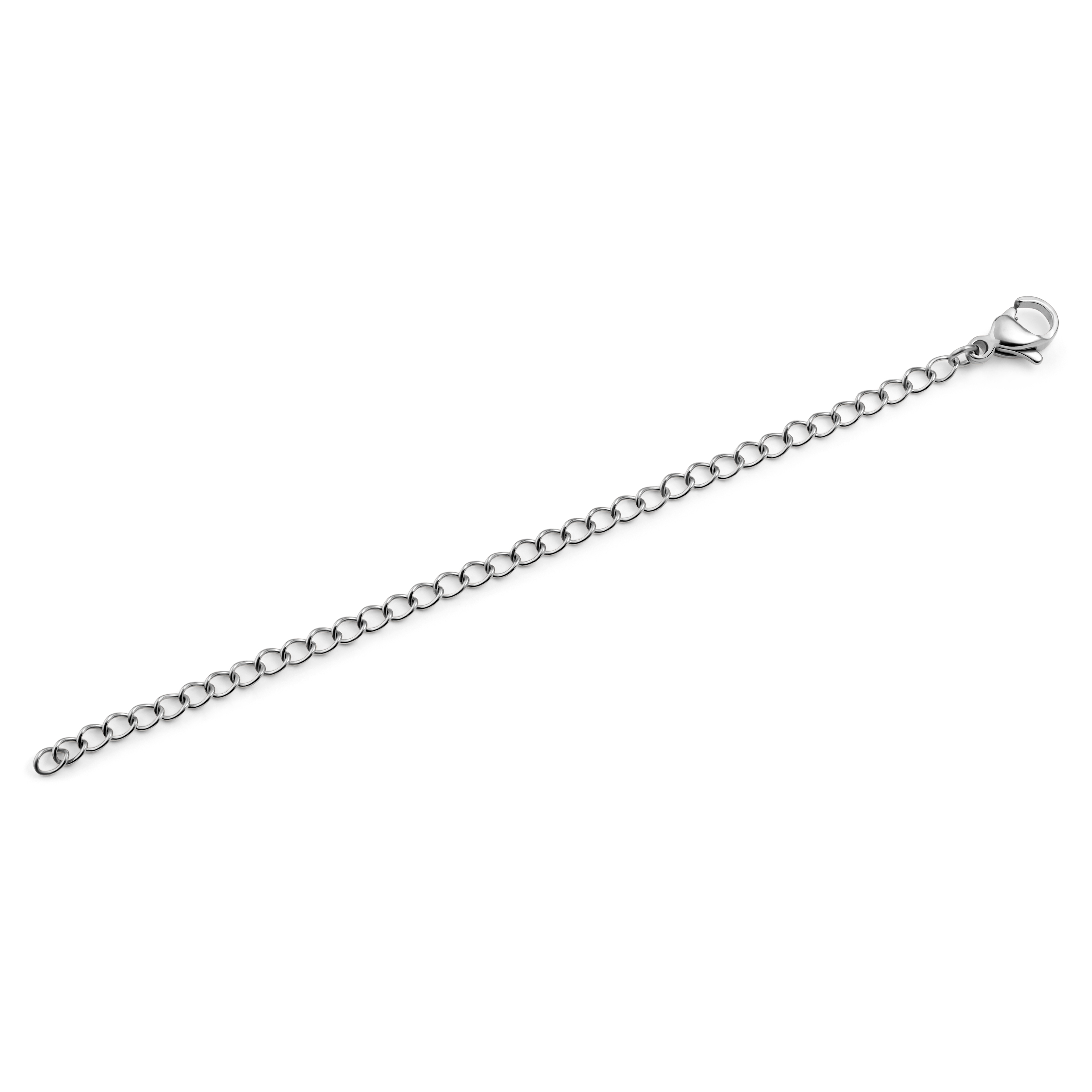 Rhodium 925 Sterling Silver Necklace Extender 10 cm