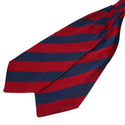 Navy Blue & Red Striped Silk Cravat