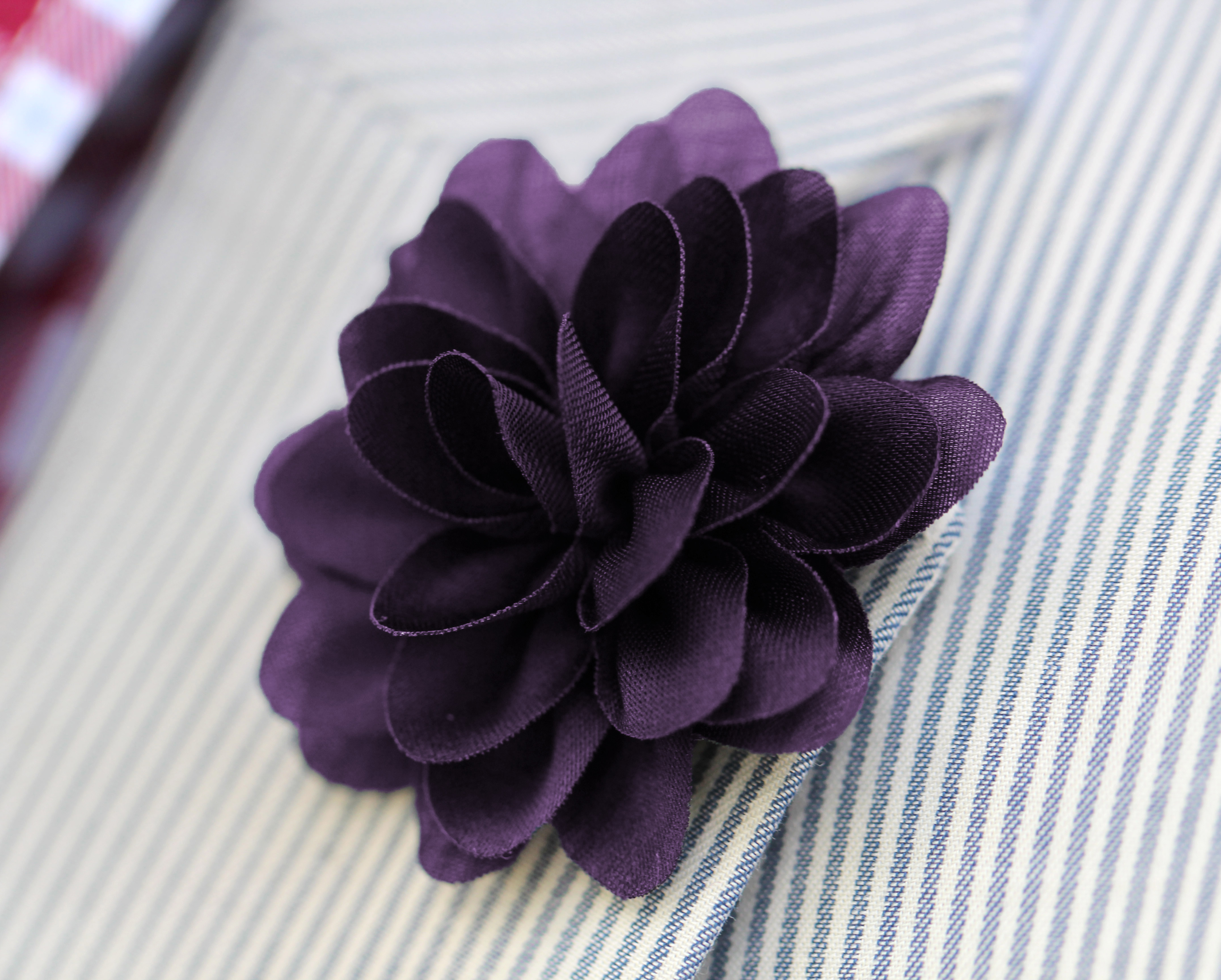 Dark Purple Lapel Flower - 4