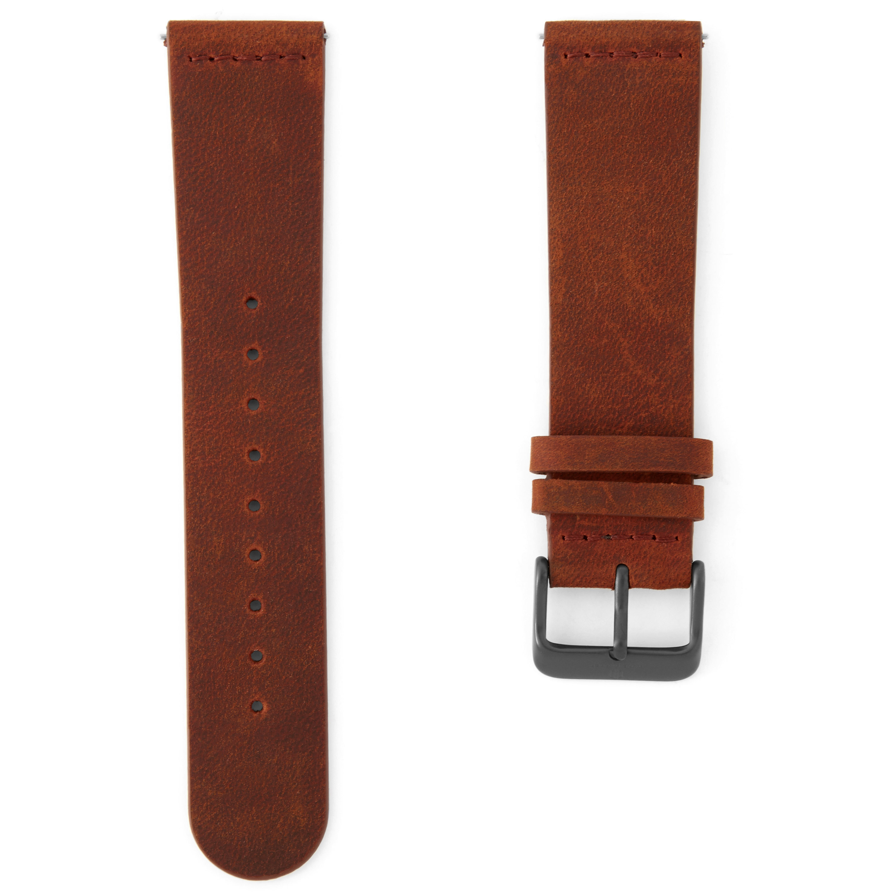 Orange Brown & Gray Buckle Watch Strap - 1