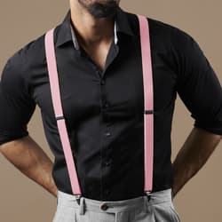 black dress shirt with pink suspenders Pink Shirt Black Dress Shirt With Red Suspenders Men's Steampunk Seigneur Shirt Pink