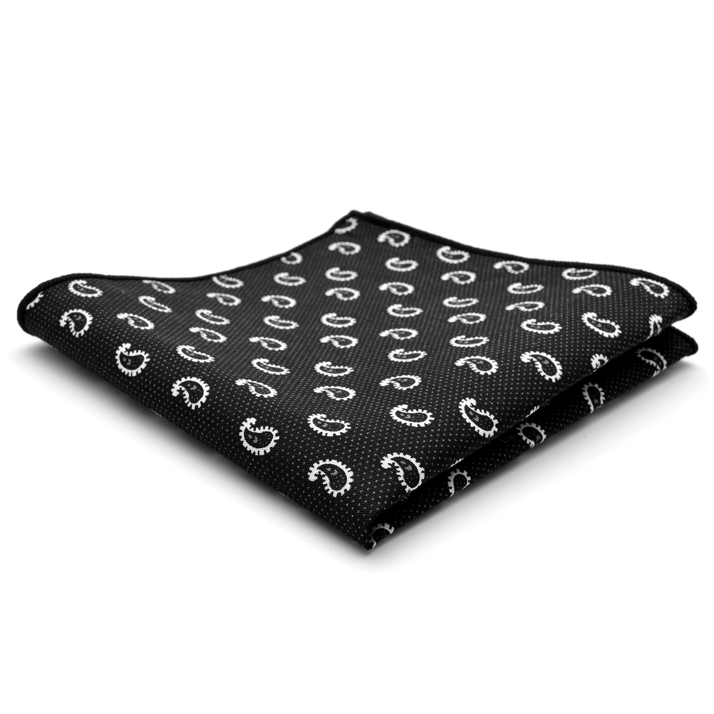 Schwarzes Design Einstecktuch aus Baumwolle - 1