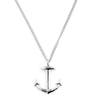 Iconic | Silver-Tone Stainless Steel Anchor Curb Chain Necklace