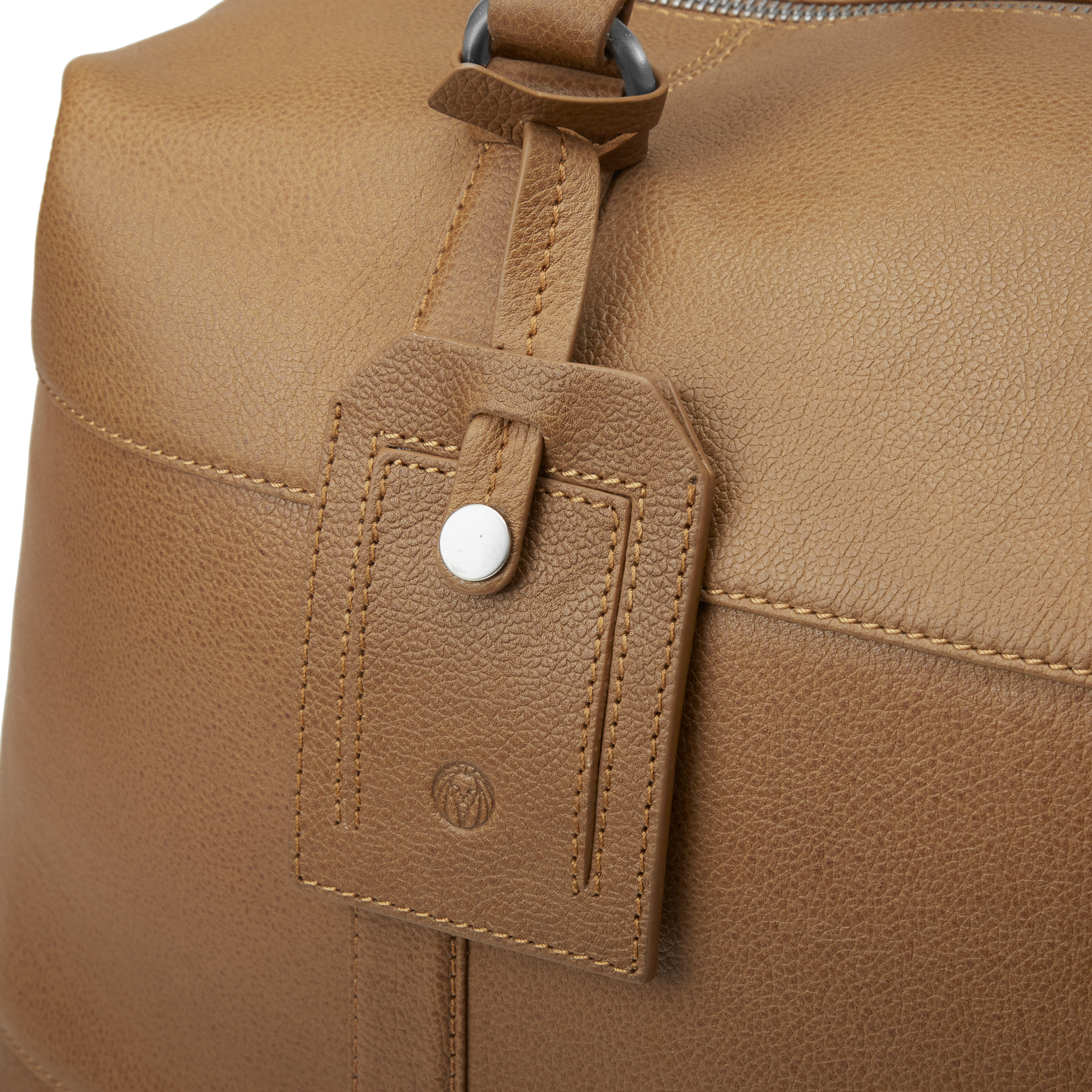 Sac de fin de semaine en cuir brun tan Sean - 13