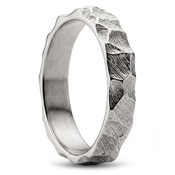 New Classics | 4mm Silver-Tone Stainless Steel Ring with Rustic Finish New Classics | 4mm Silver-Tone Stainless Steel Ring with Rustic Finish