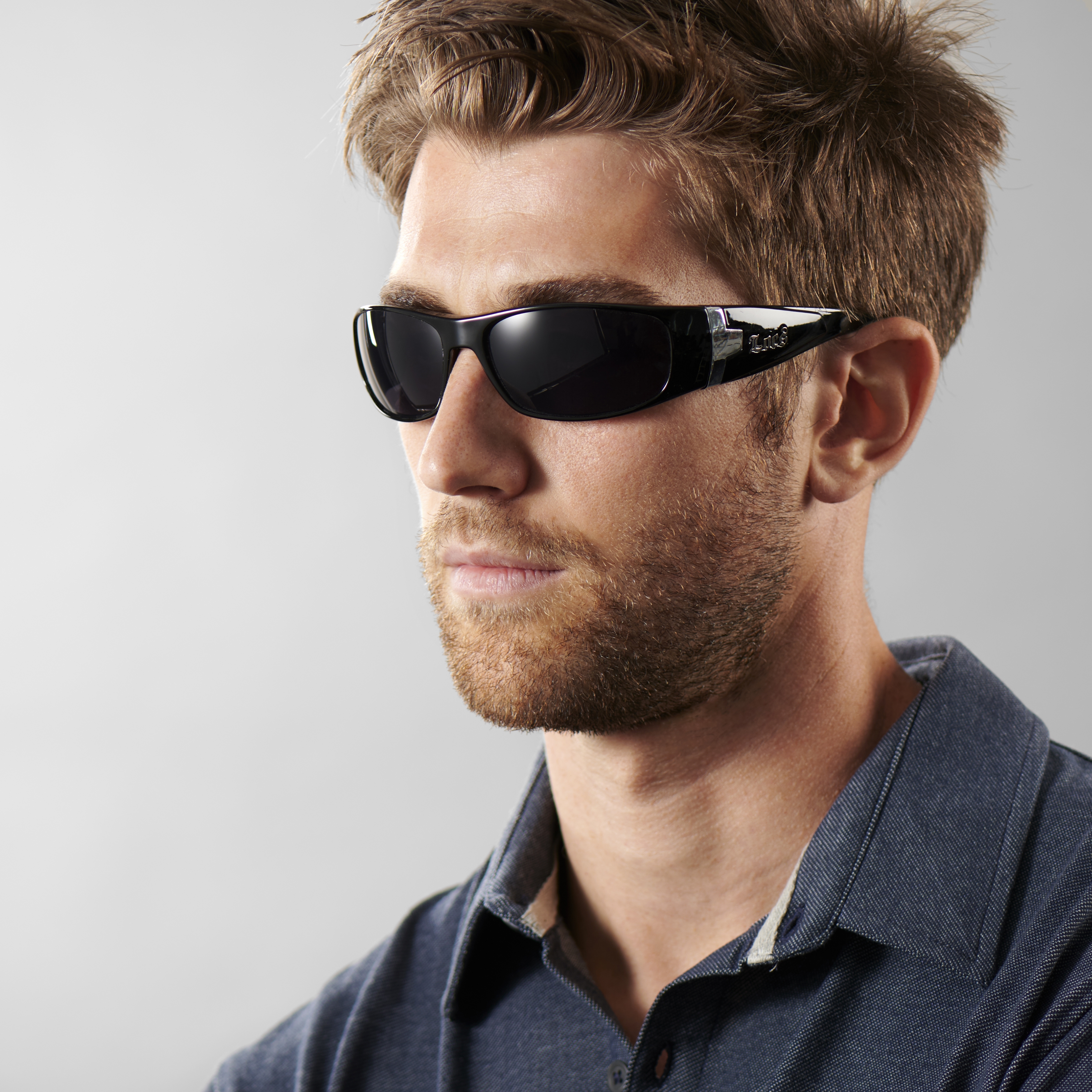 Black & Black Wrap Around Biker Sunglasses - for Men - Locs