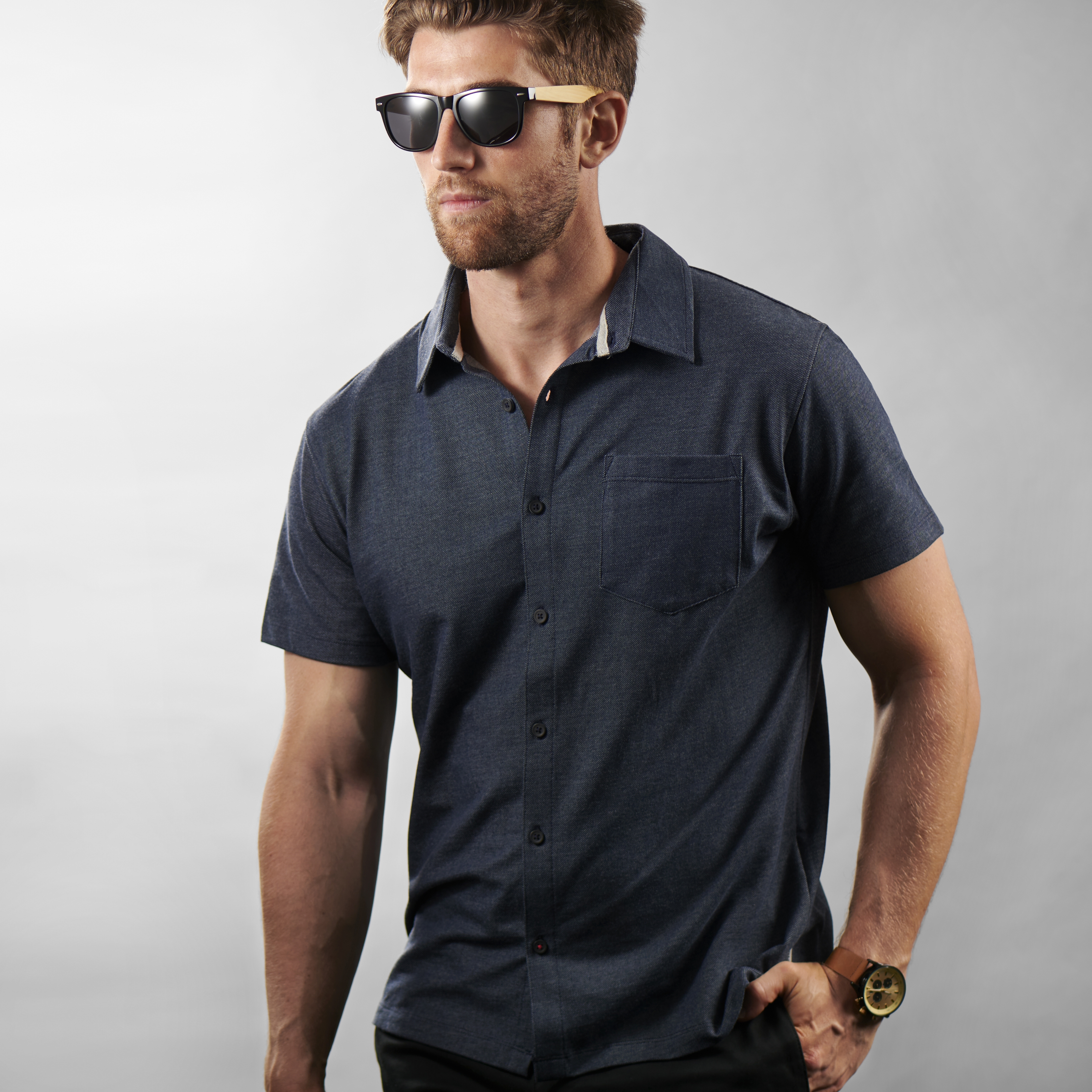 Ochelari de soare cu lentile polarizate negre fumurii și rame din bambus - 5