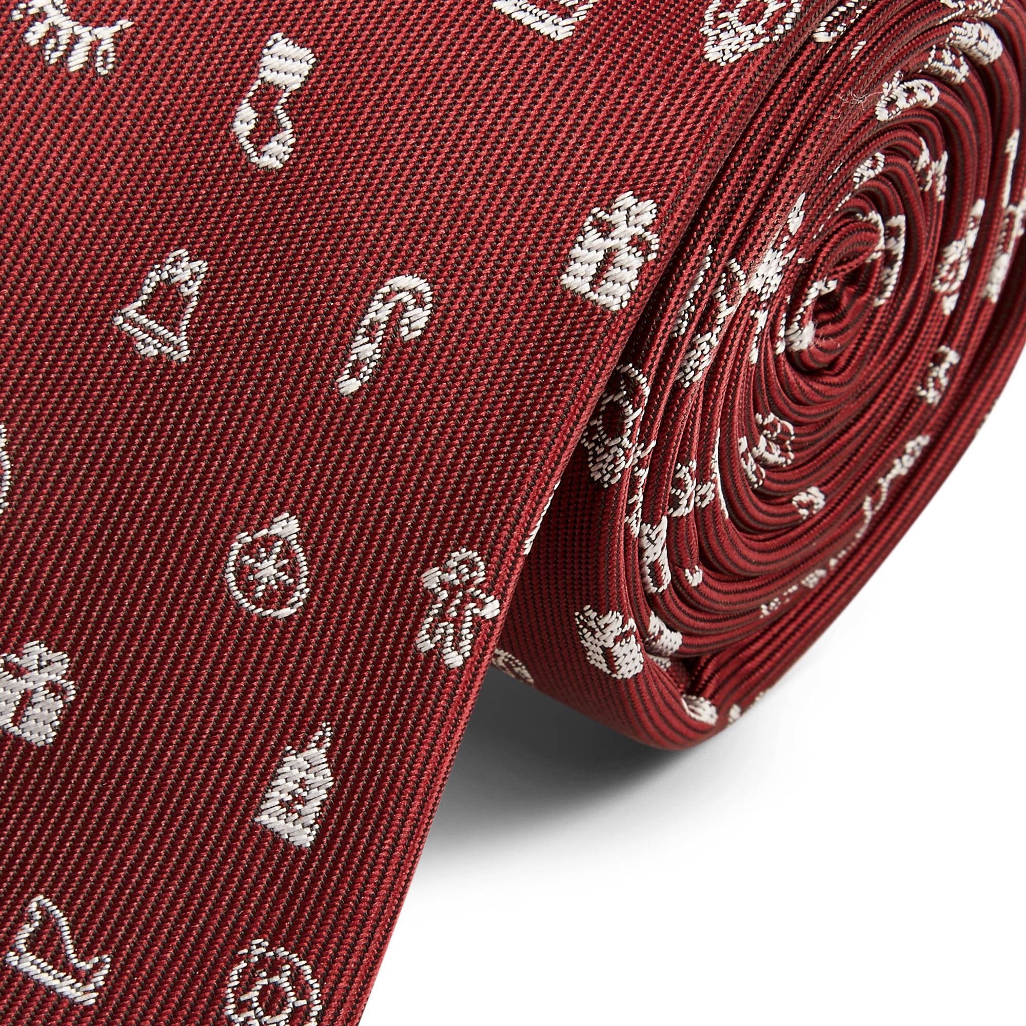 Cravate de Noël rouge et blanche - 6