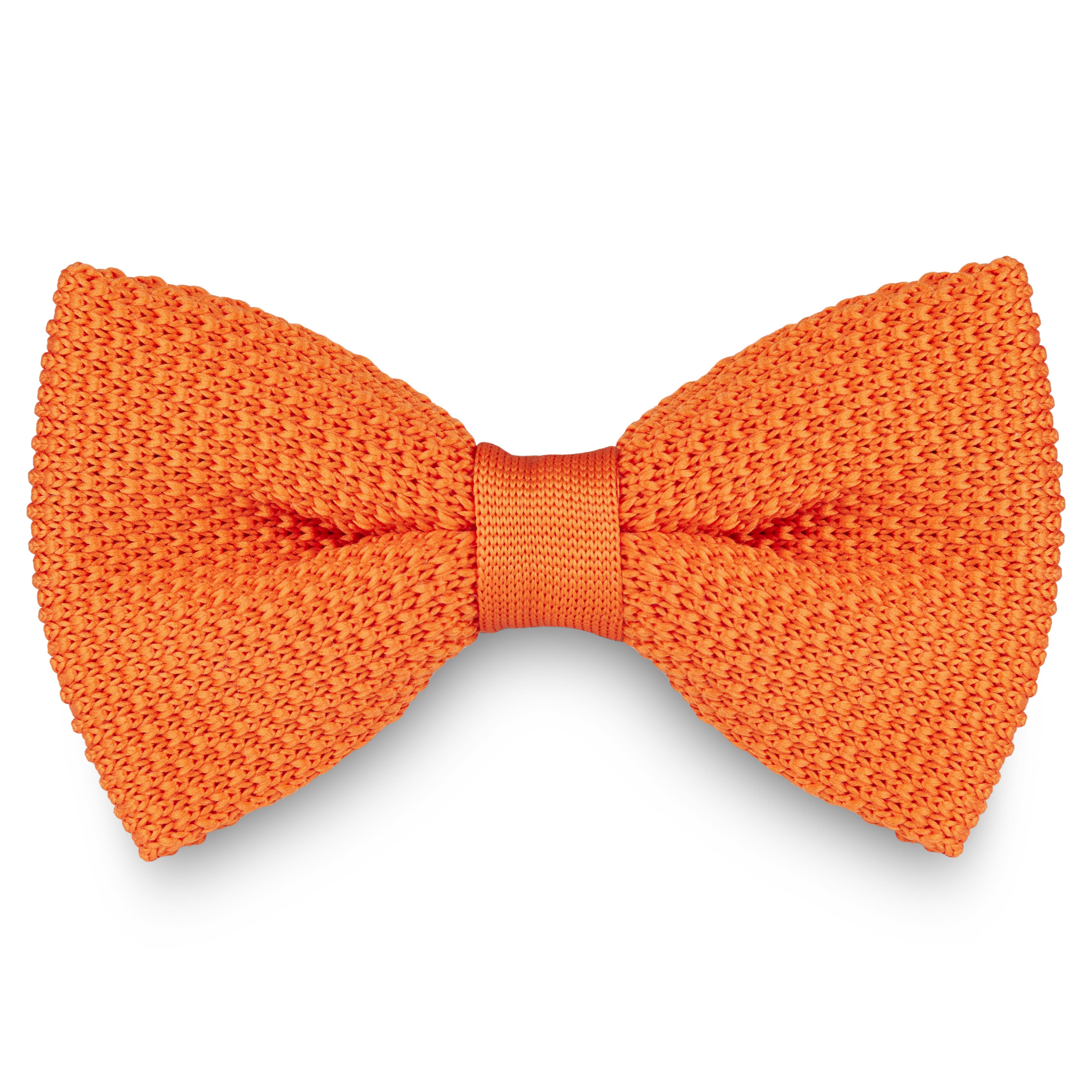 True Orange Knitted Pre-Tied Bow Tie