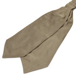 Béžová puntíkovaná hedvábná kravatová šála Askot