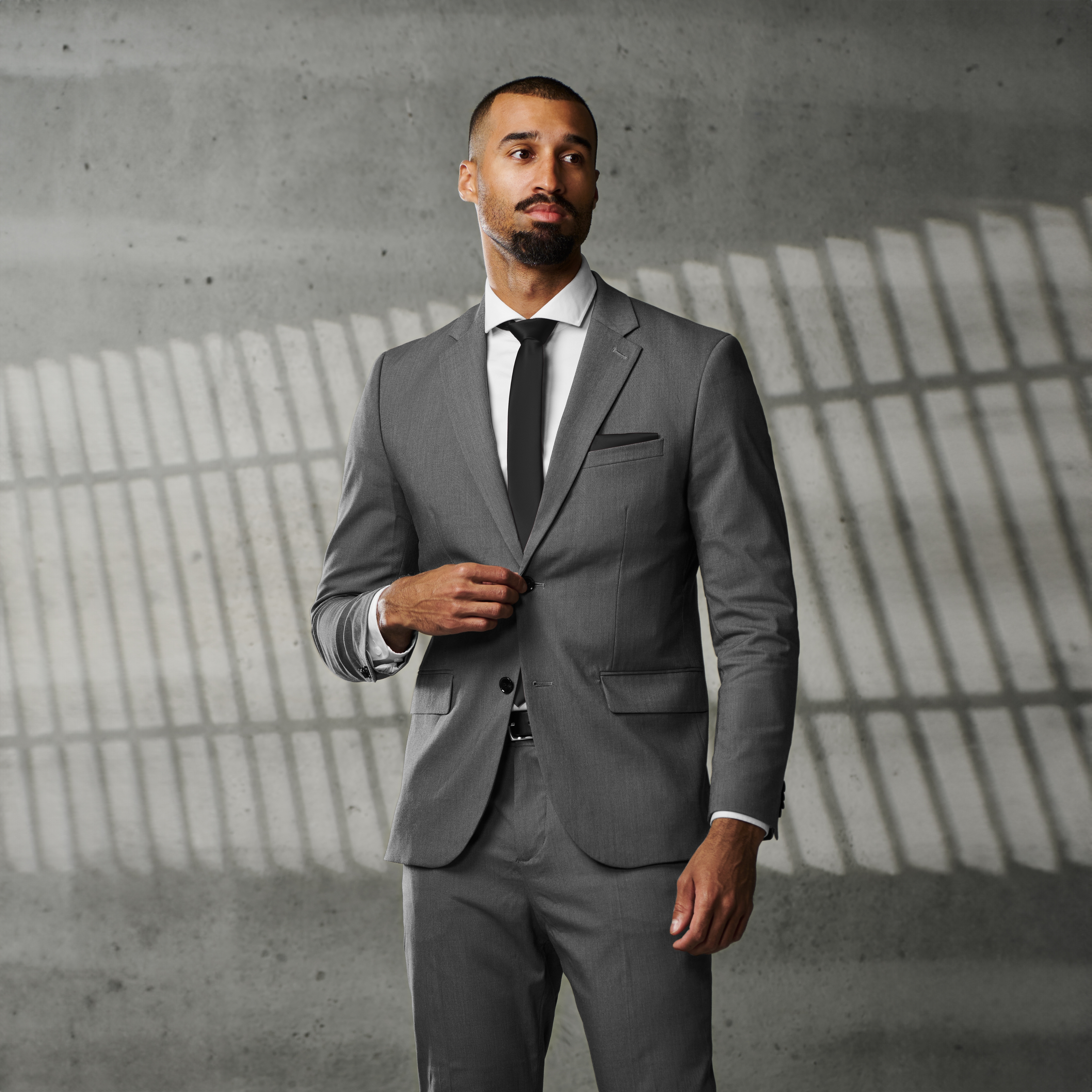 Basic Black Polyester Tie - 5