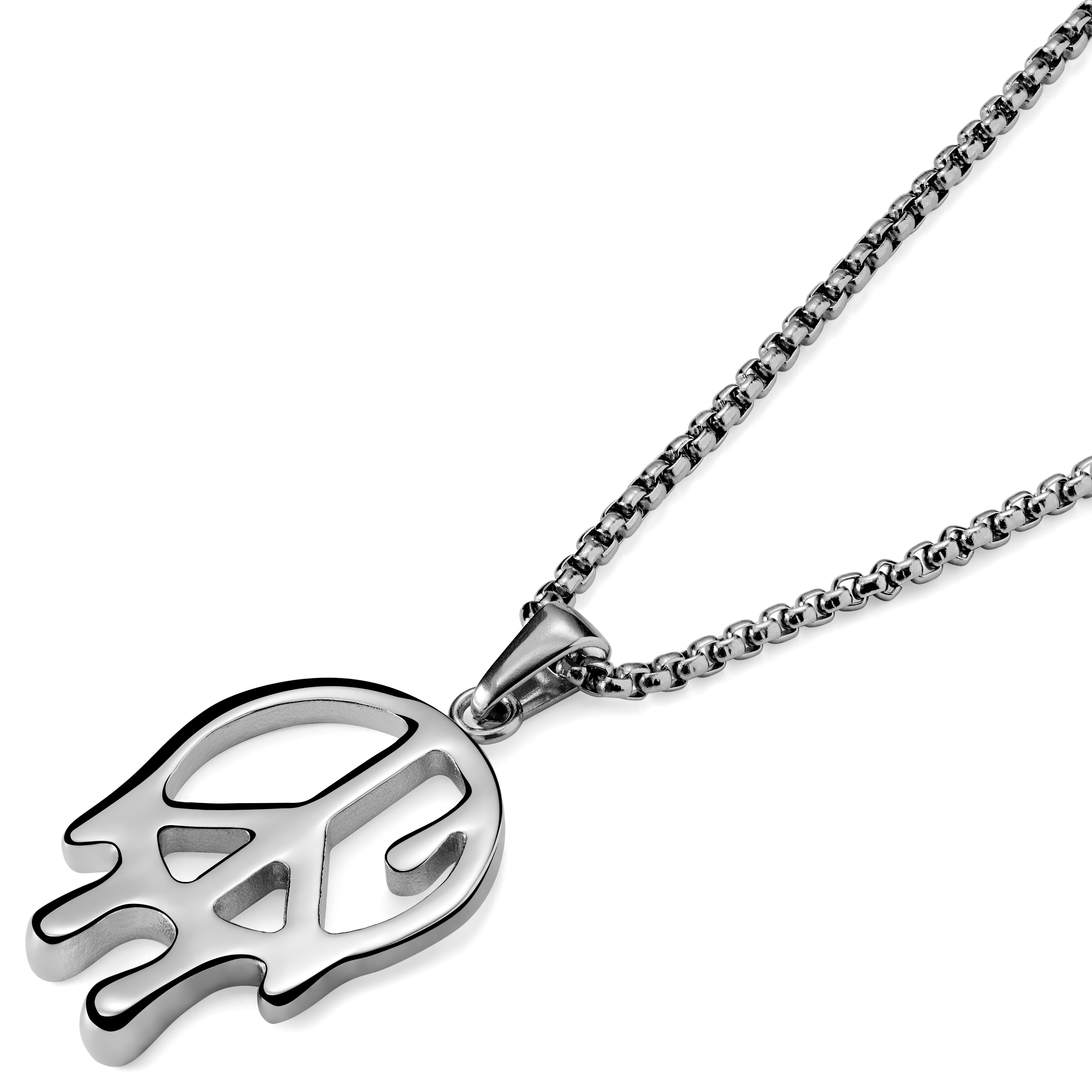 Fahrenheit | Collier à pendentif en métal argenté Peace & Love - 5