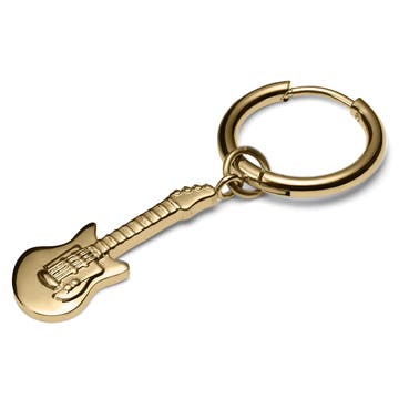 Boucle d'oreille en acier doré avec pendentif guitare Boucle d'oreille en acier doré avec pendentif guitare