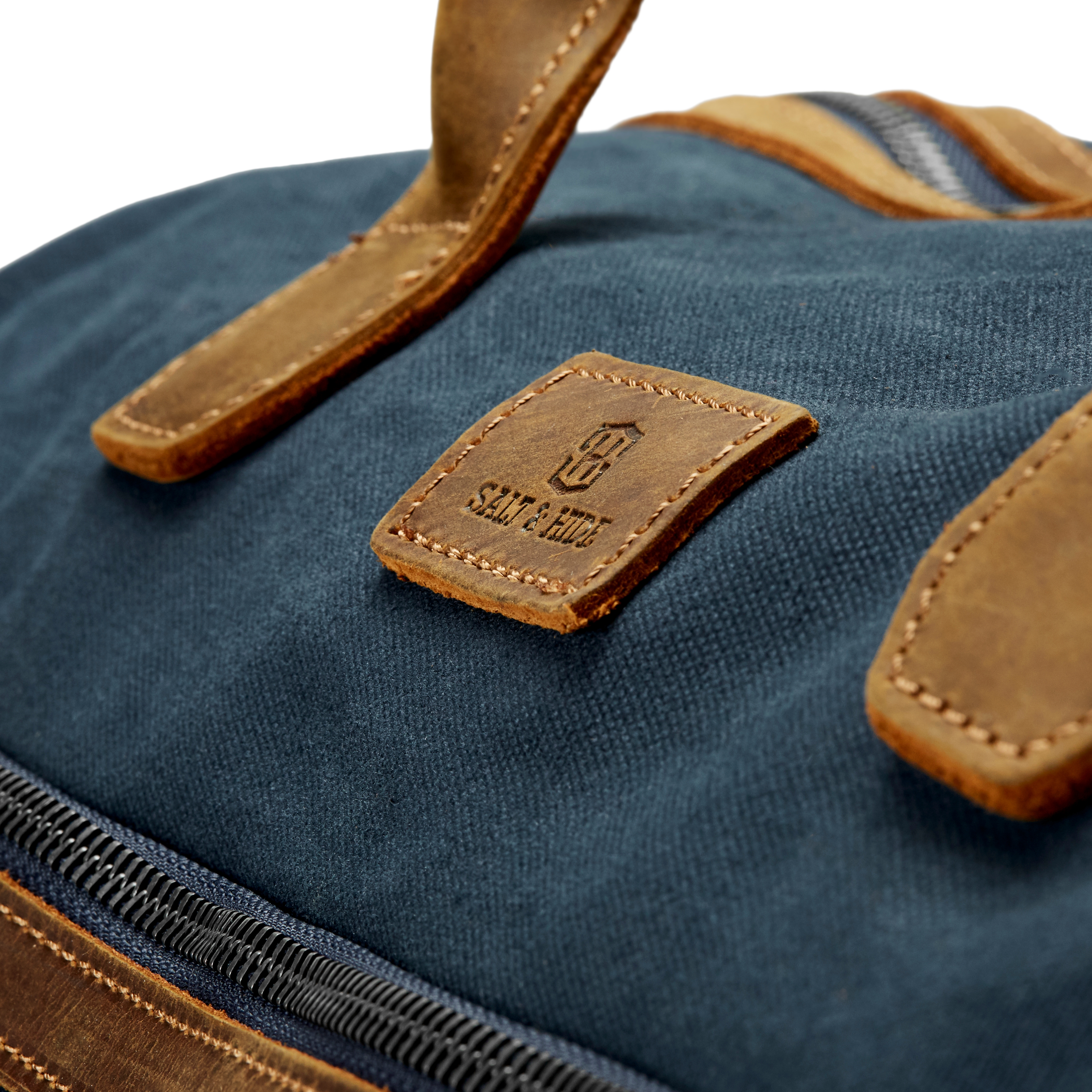 Sutton Blue & Tan Tarpa Duffel Bag  - 5