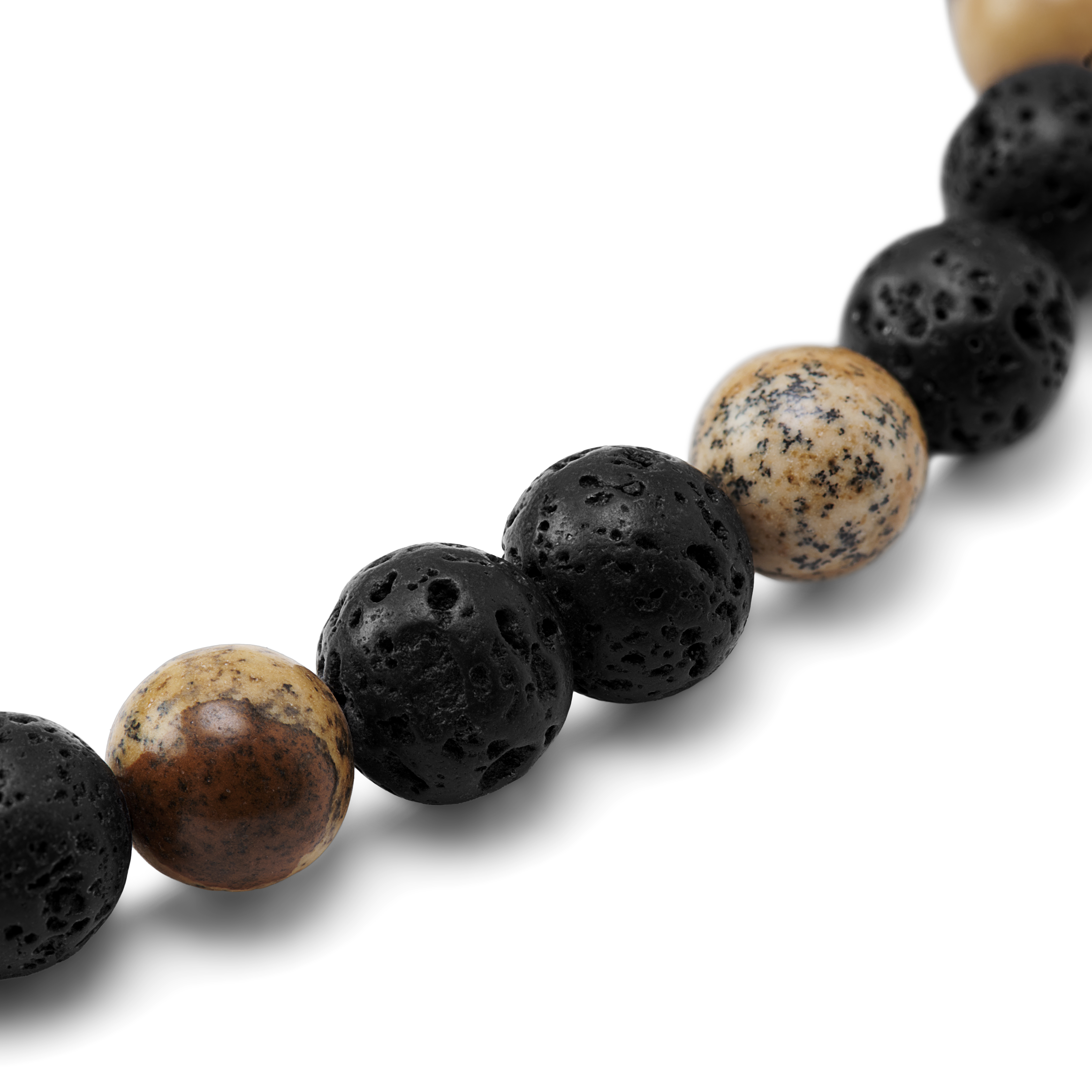 Sanatio | 6mm náramek z lávových kamenů a jaspisu - 3