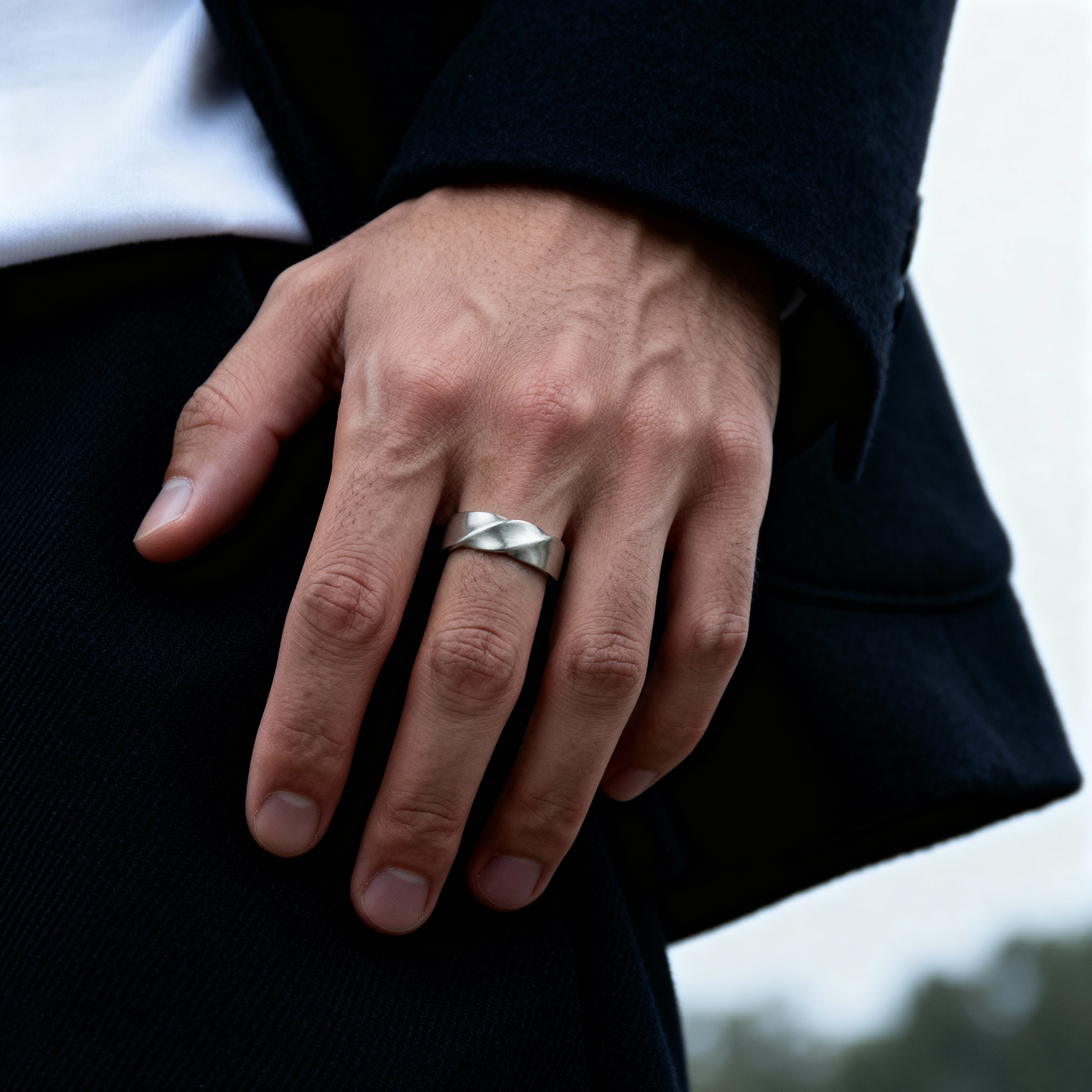 Evan Brody Matt Vridd Stål Ring - 2