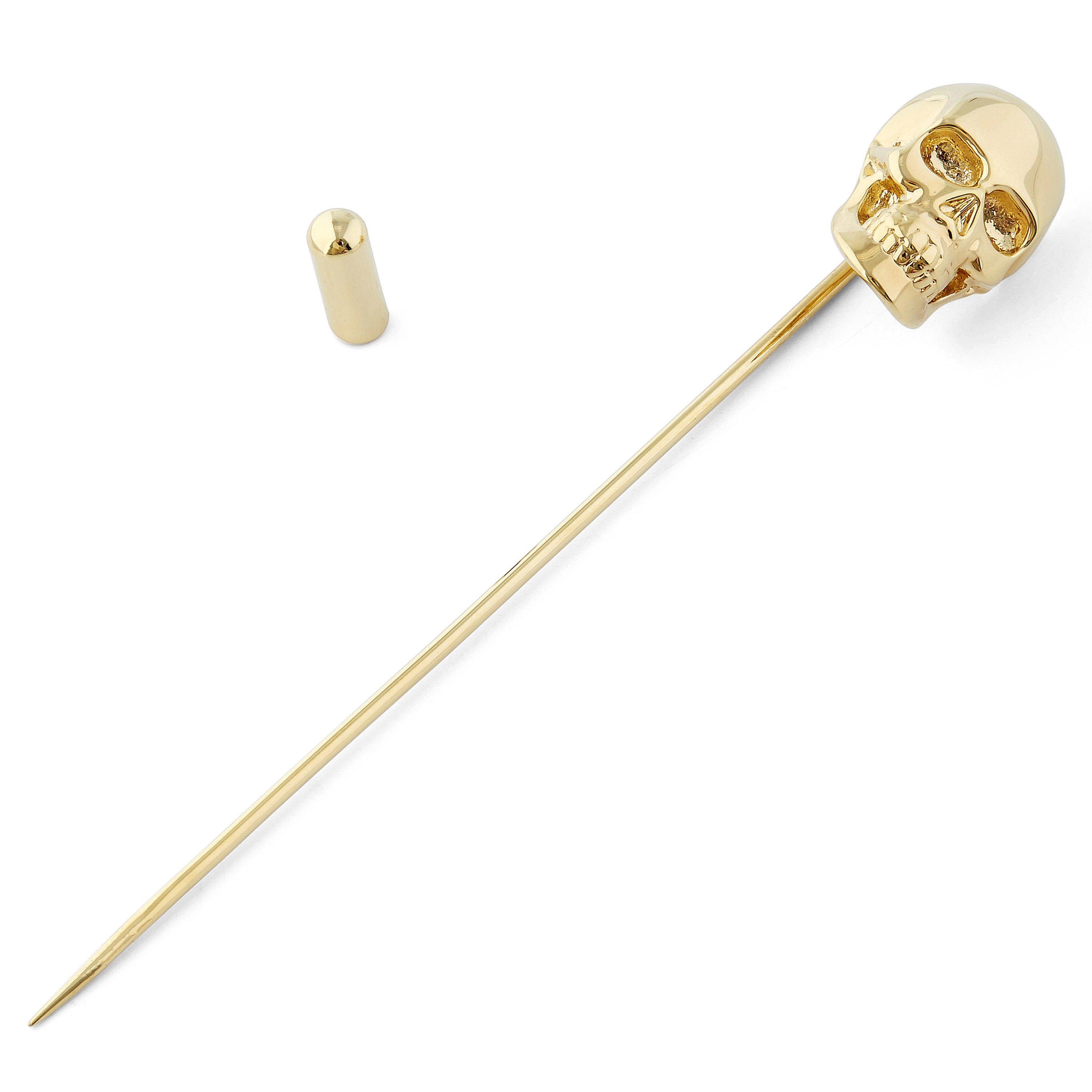 Gold Totenkopf 925er Reversnadel - 2