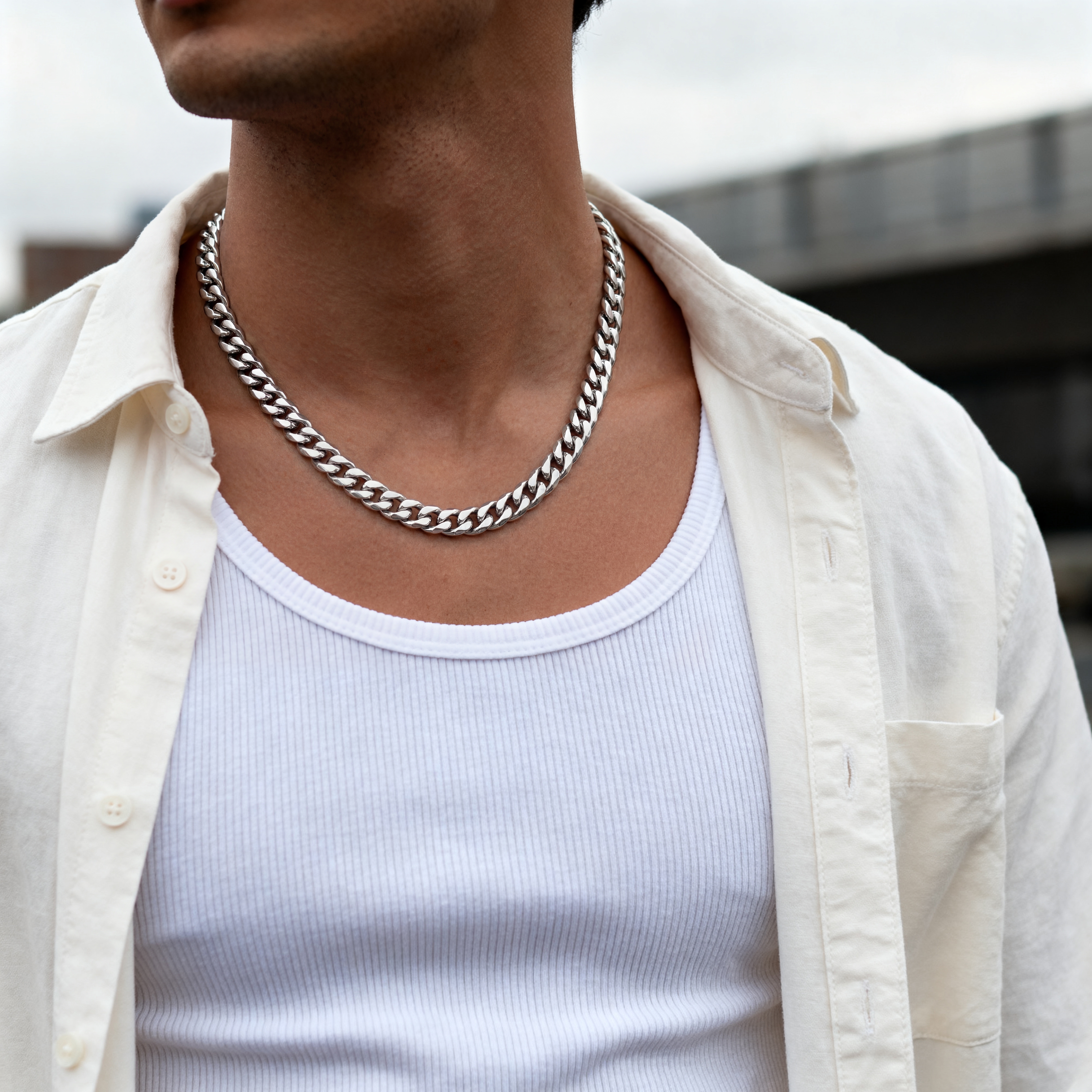 10 mm Zilveren Schakel Ketting - 3