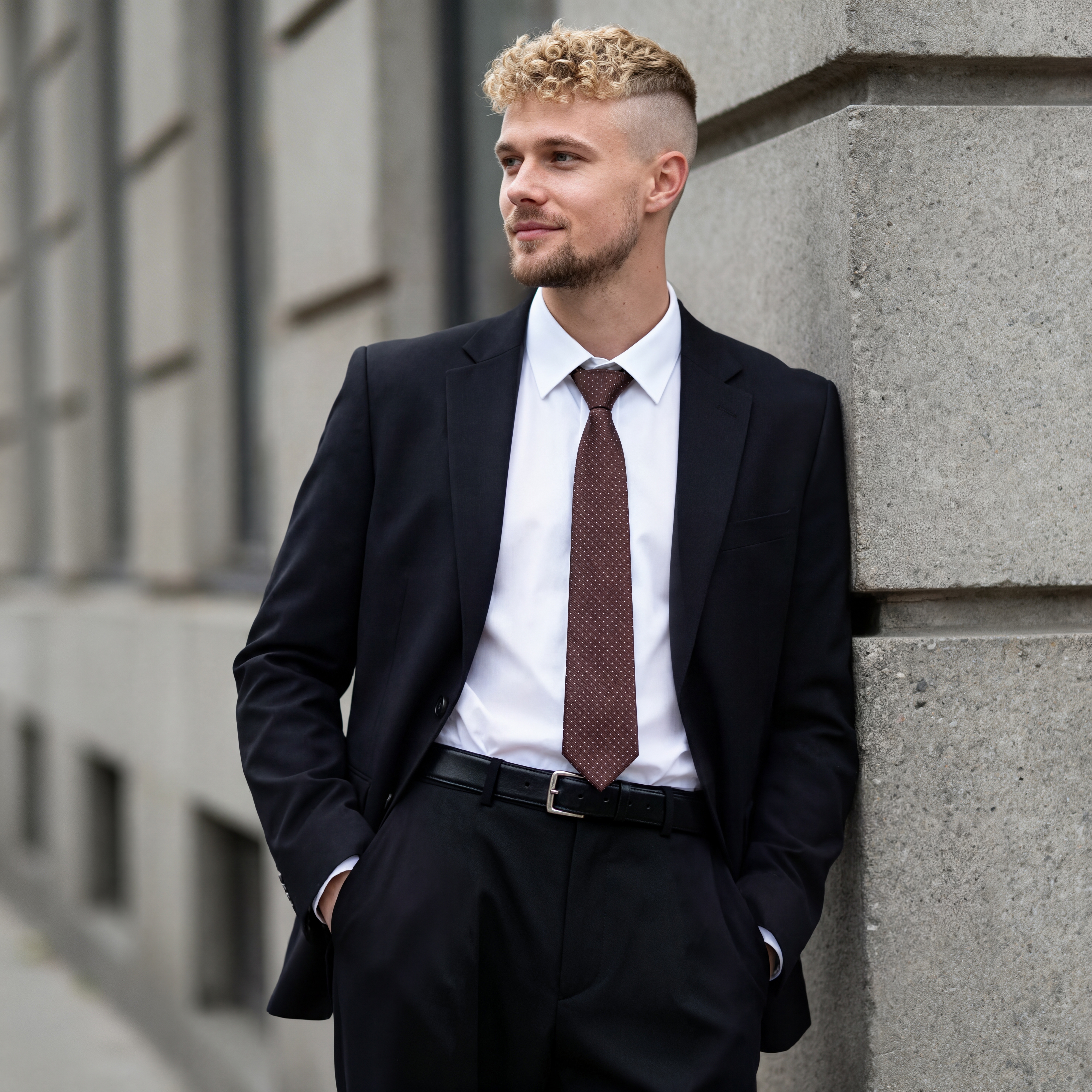 Ruskea 6 cm polka dot silkkisolmio - 3