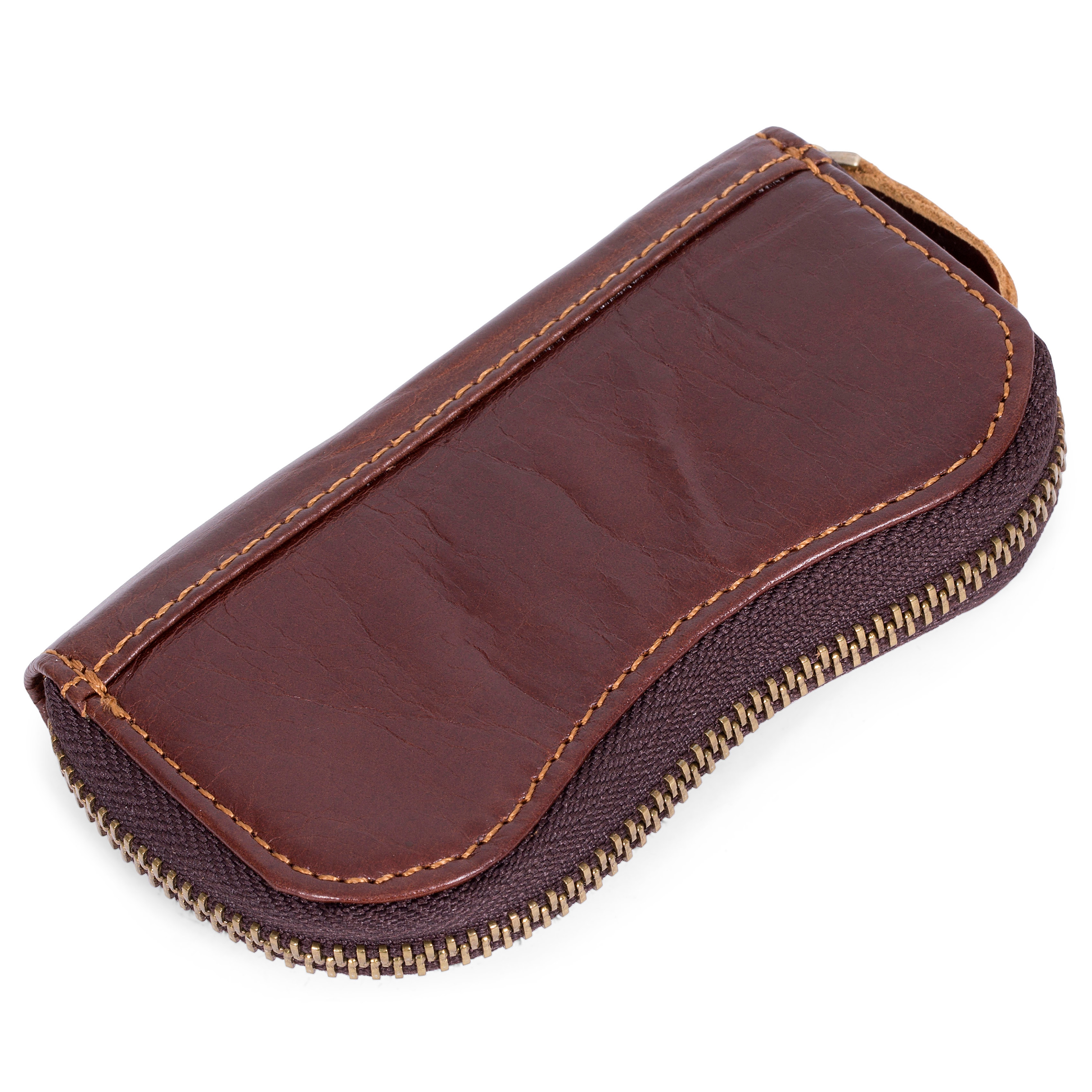 Vintage-brunt Nyckefodral i Läder - 5