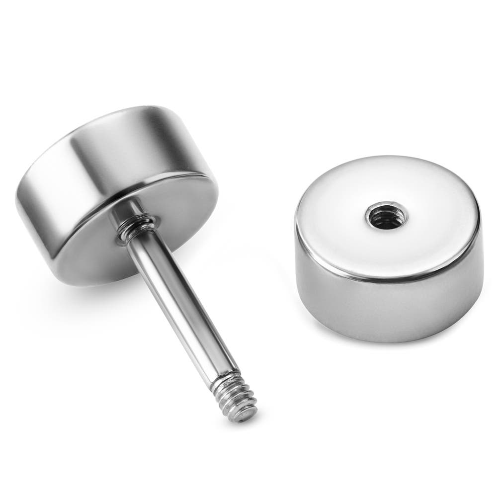 hover: 6 mm Silver-Tone Stainless Steel Fake Plug Earring hover: 6 mm Silver-Tone Stainless Steel Fake Plug Earring
