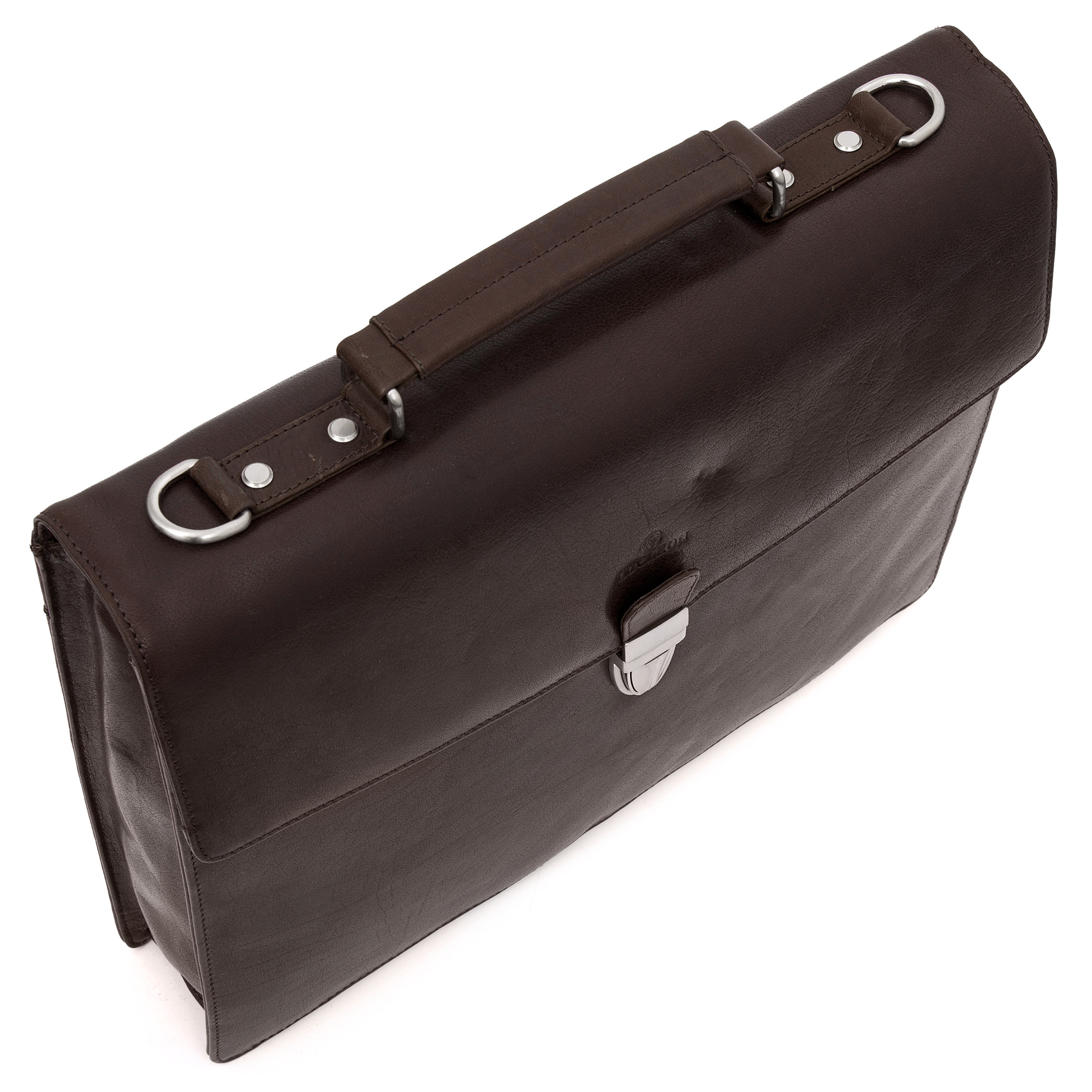 Serviette Montréal en cuir marron foncé - 10