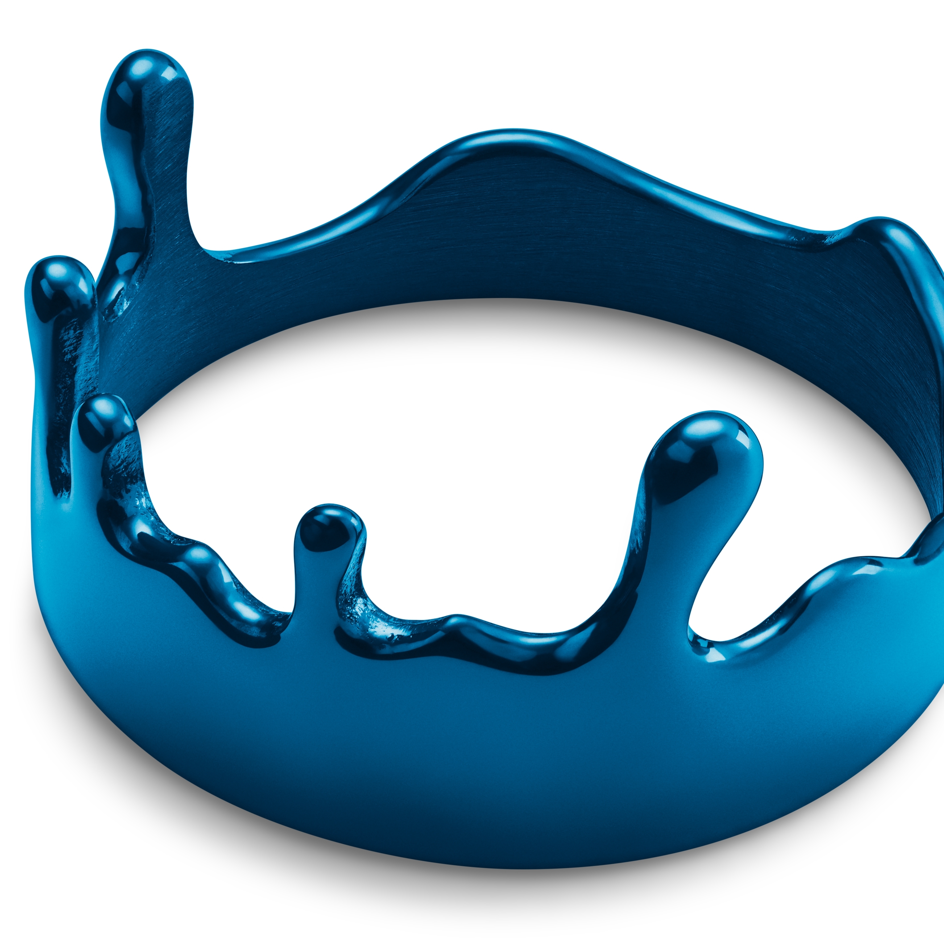 Fahrenheit | Inel albastru din oțel inoxidabil cu design topit - 2