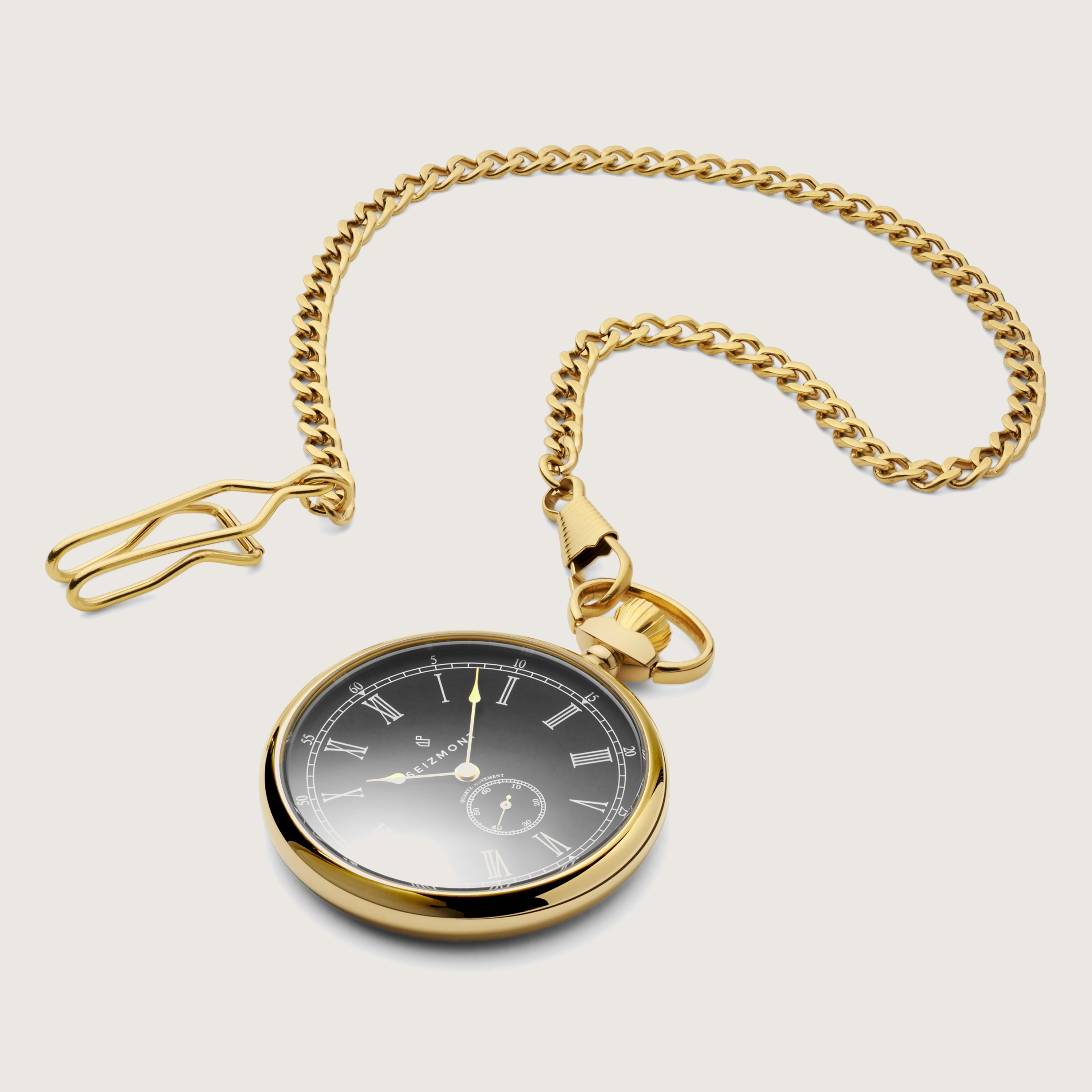 Montre De Poche Double Couvercle Squelette Mécanique Avec Chaîne Et