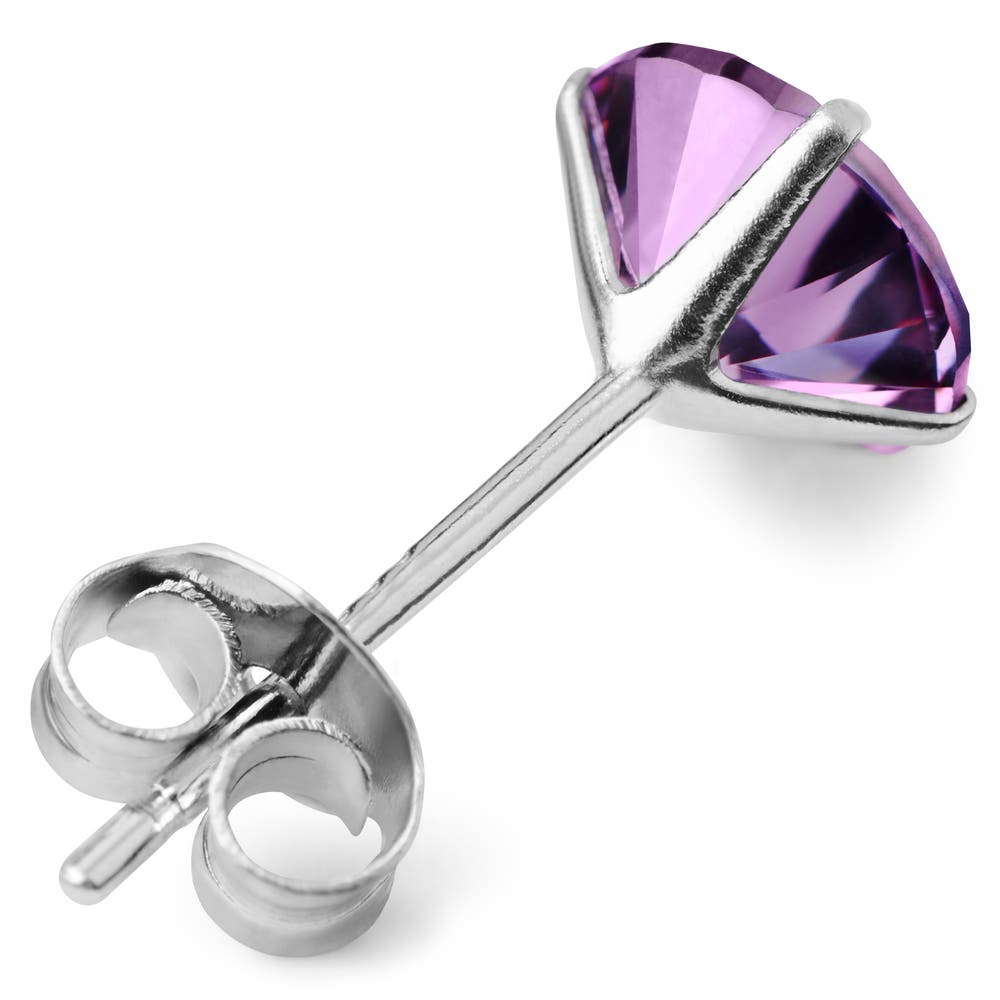 hover: Light Purple 6 mm Zircon Stud Earring hover: Light Purple 6 mm Zircon Stud Earring