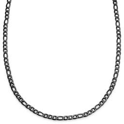 Essentials | 6 mm Gunmetal Black Figaro Chain Necklace