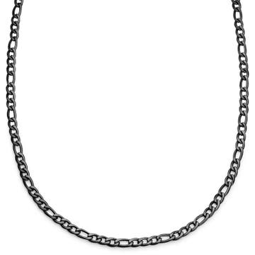 Essentials | 6 mm Gunmetal Black Figaro Chain Necklace Essentials | 6 mm Gunmetal Black Figaro Chain Necklace