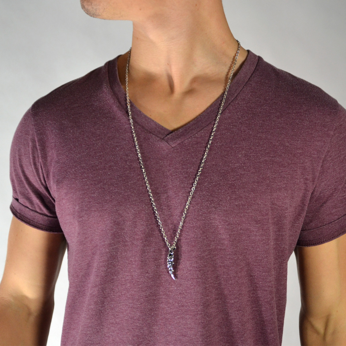 Cadena de acero con colgante de ala  - 3