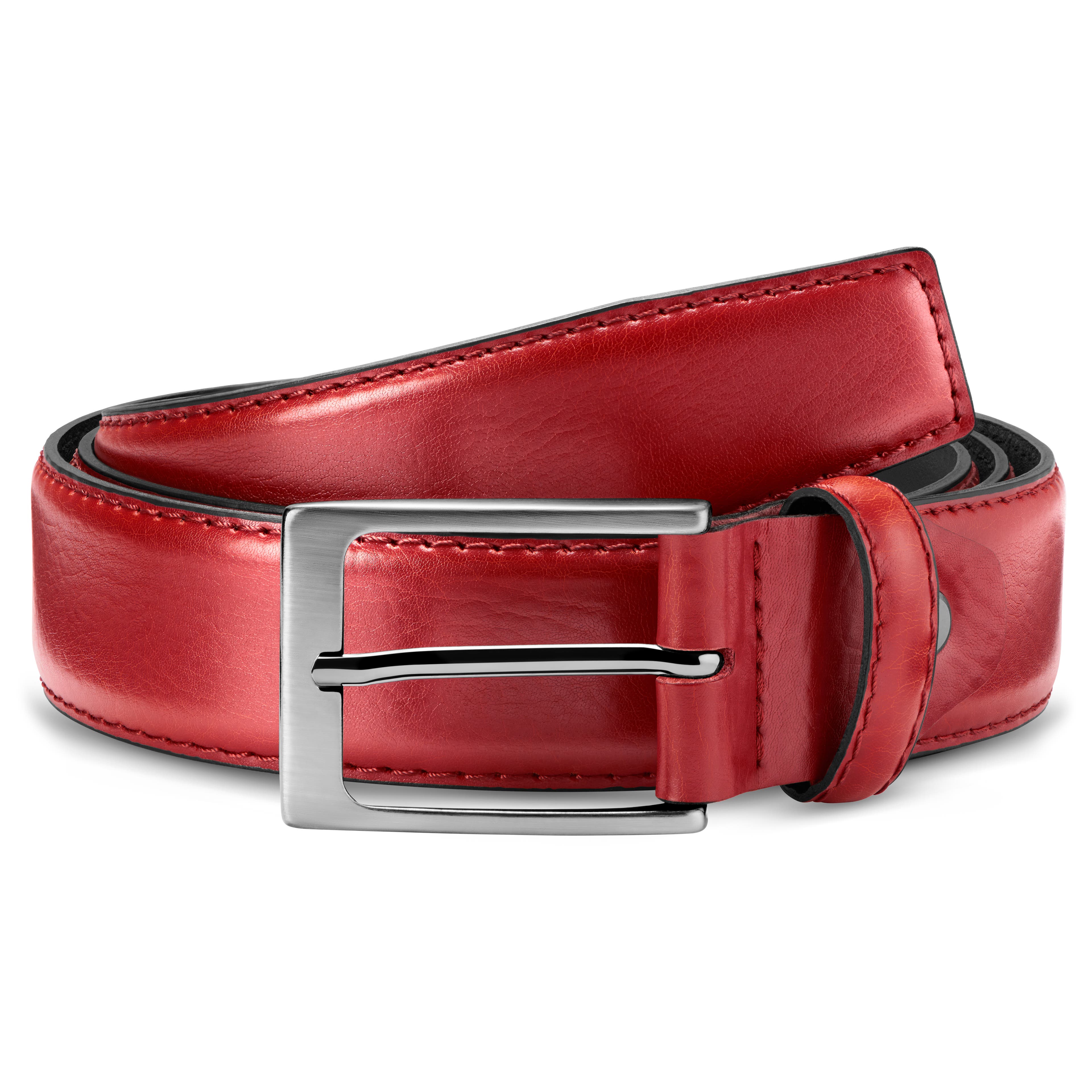 Homer Red Leather Belt